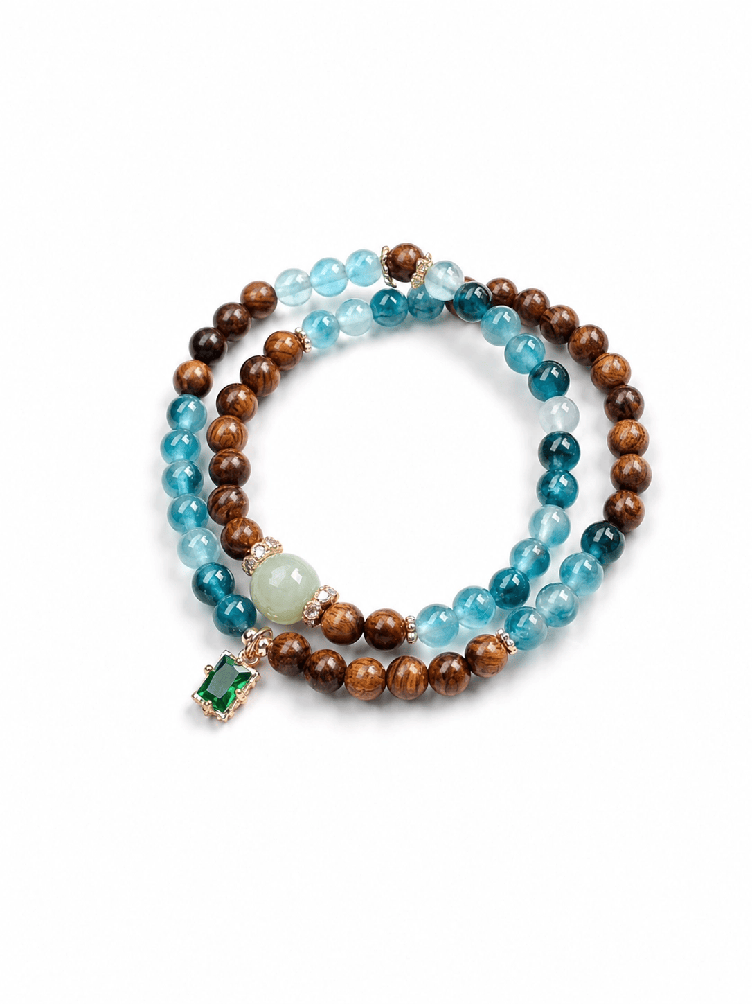 New Chinese Style Rosewood & Agate Double-Layer Bracelet with Hetian Jade – Oriental Aesthetic Women’s Jewelry