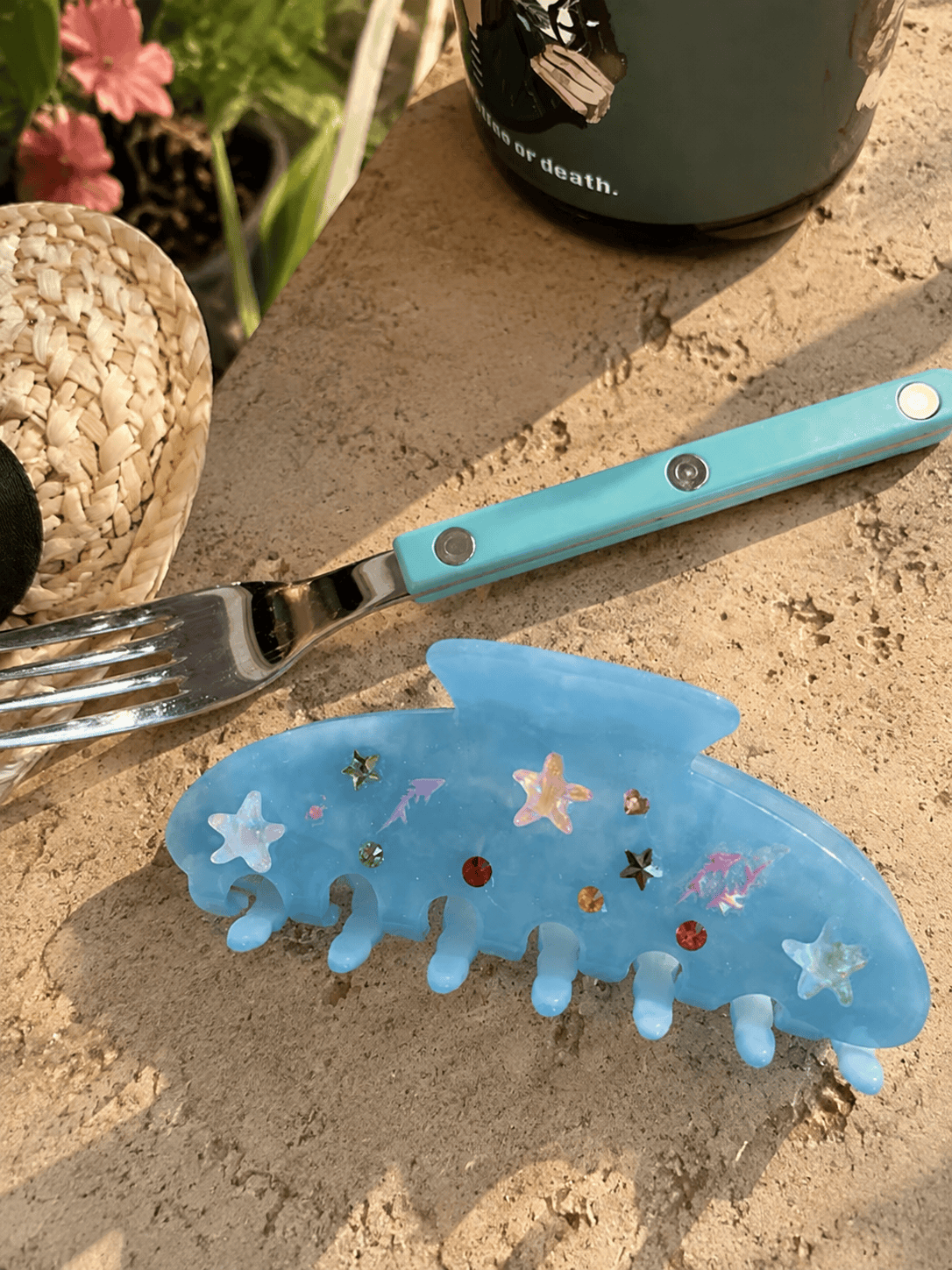 Ocean Acetate Hair Claw Clip | 3D Rhinestone Sea Hair Accessory
