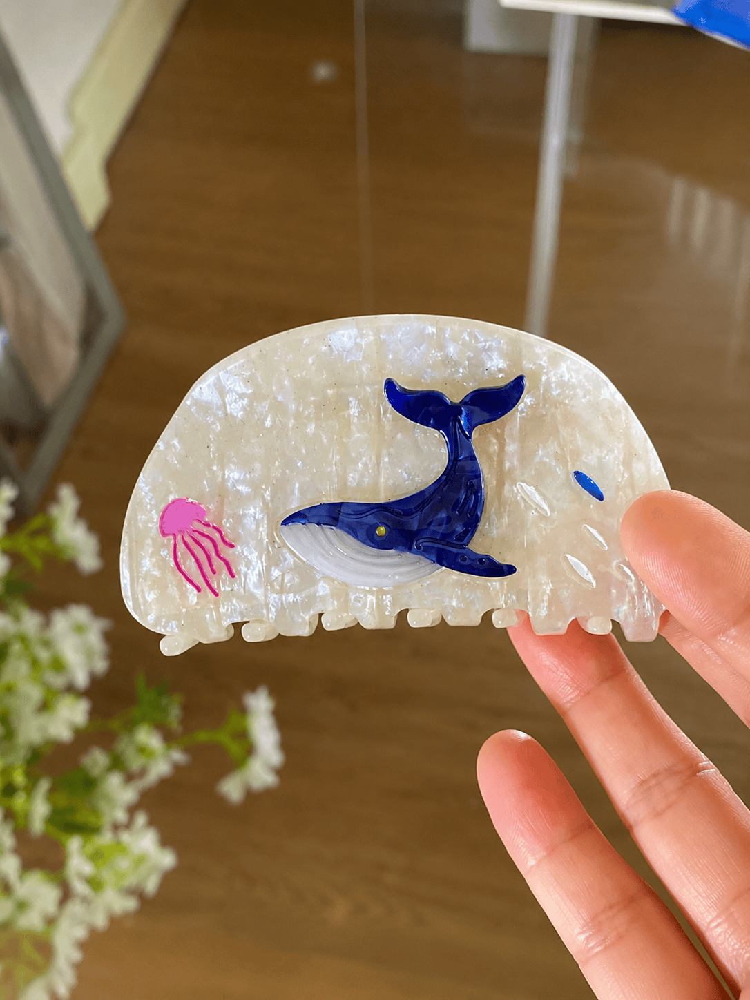 Ocean Animal Acetate Hair Claw Clip – Whale & Sea Turtle Premium Acrylic Hair Jaw Clip for Women