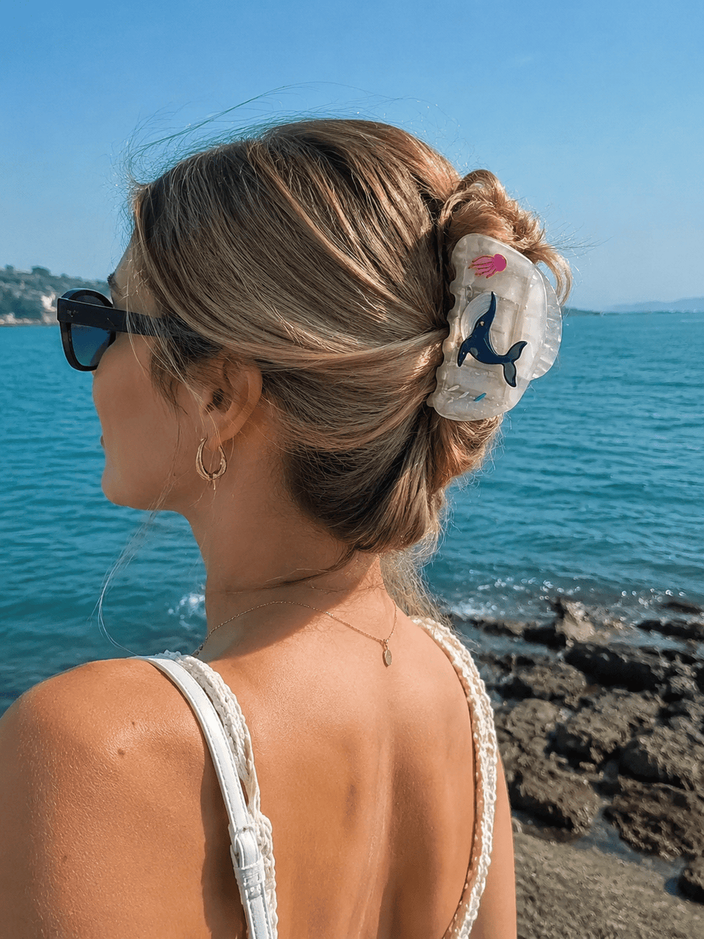 Ocean Animal Acetate Hair Claw Clip – Whale & Sea Turtle Premium Acrylic Hair Jaw Clip for Women
