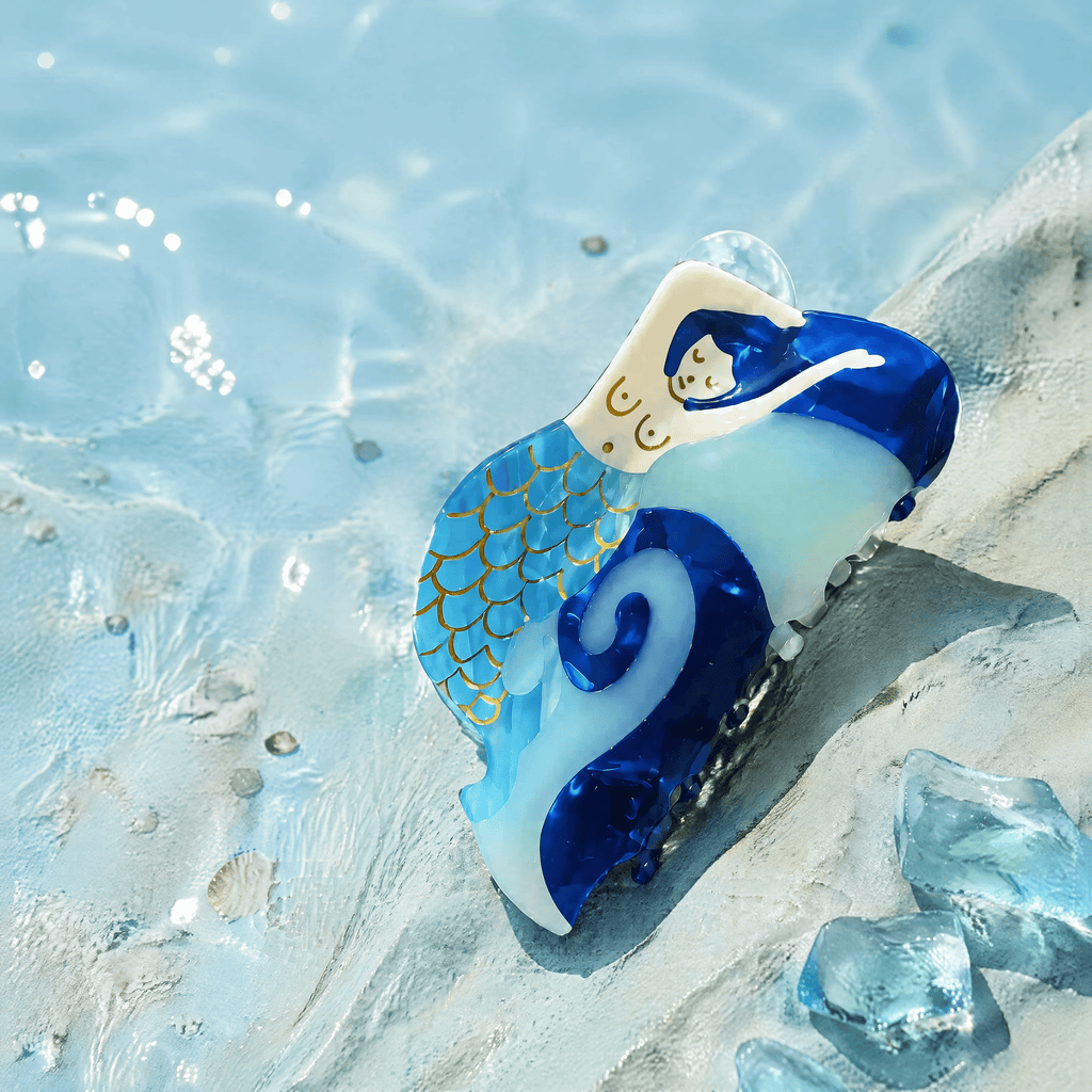 Ocean Dream Mermaid Hair Claw Clip – Pearlized Acetate Statement Hair Accessory