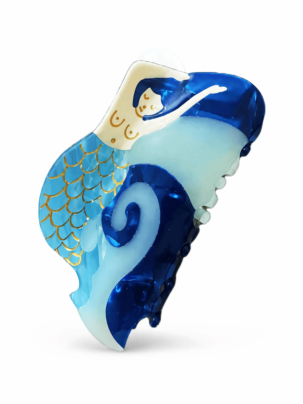 Ocean Dream Mermaid Hair Claw Clip – Pearlized Acetate Statement Hair Accessory