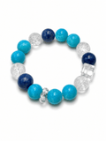 Ocean Serenity Crystal Bracelet – Natural Amazonite, Clear Quartz & Blue Gemstone Handmade Bracelet for Calm, Balance & Positive Energy