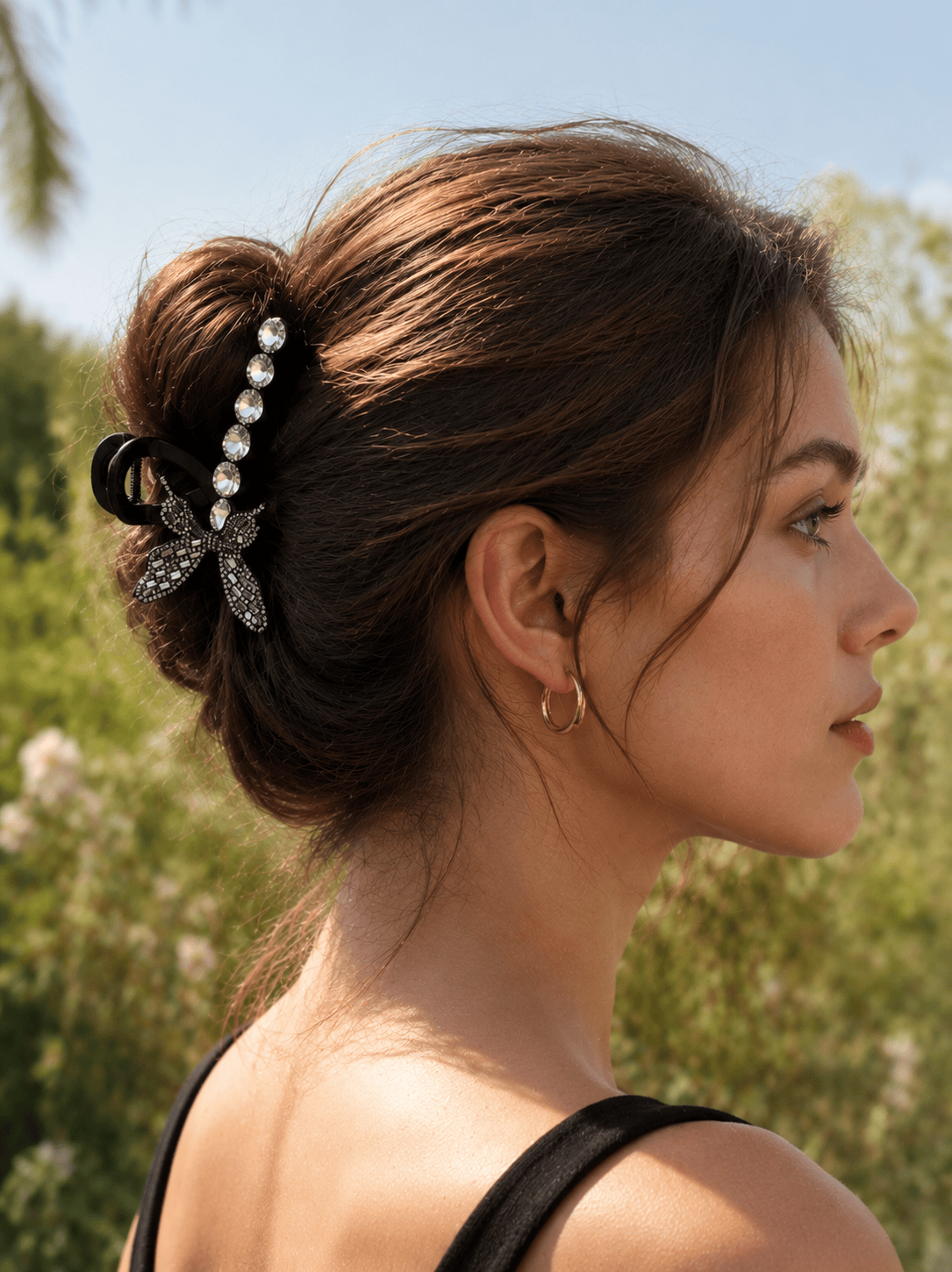 Oversized Crystal Butterfly Hair Claw Clip – Elegant Rhinestone Hair Accessory