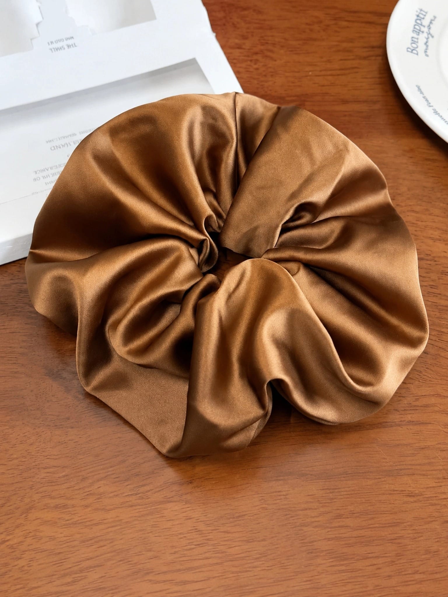 Oversized Satin Scrunchie Large Puffy Silk Hair Tie for Thick Hair Women Hair Accessory