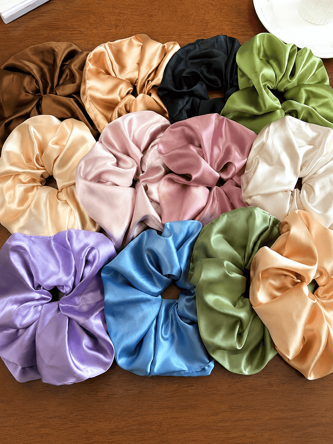 Oversized Satin Scrunchie Large Puffy Silk Hair Tie for Thick Hair Women Hair Accessory