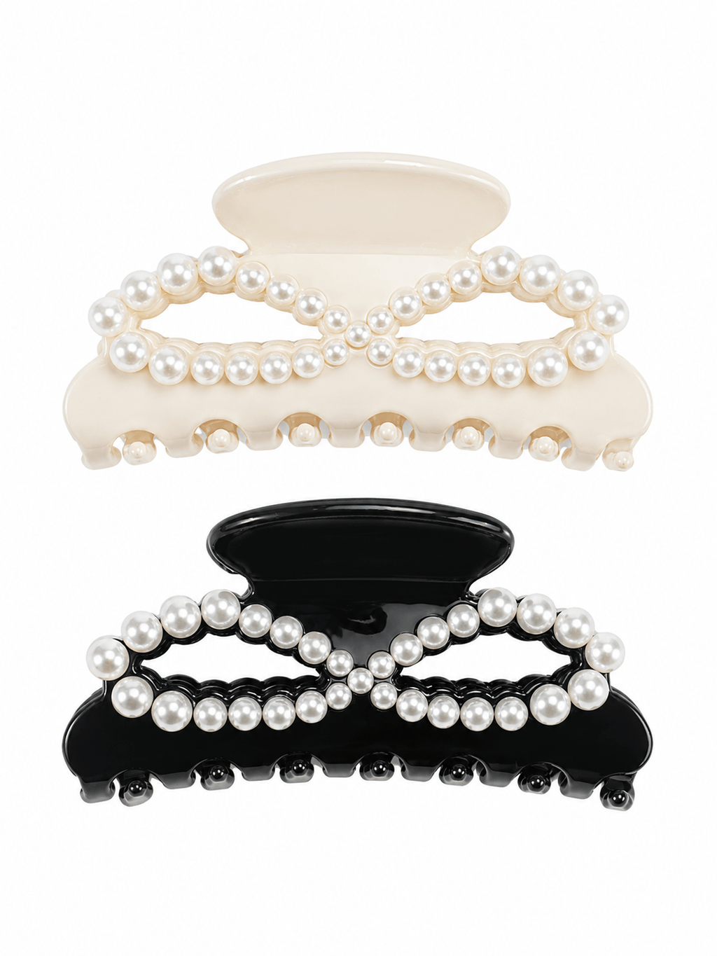 Pearl Bow Acetate Hair Claw Clip – Elegant Oversized Hair Clip