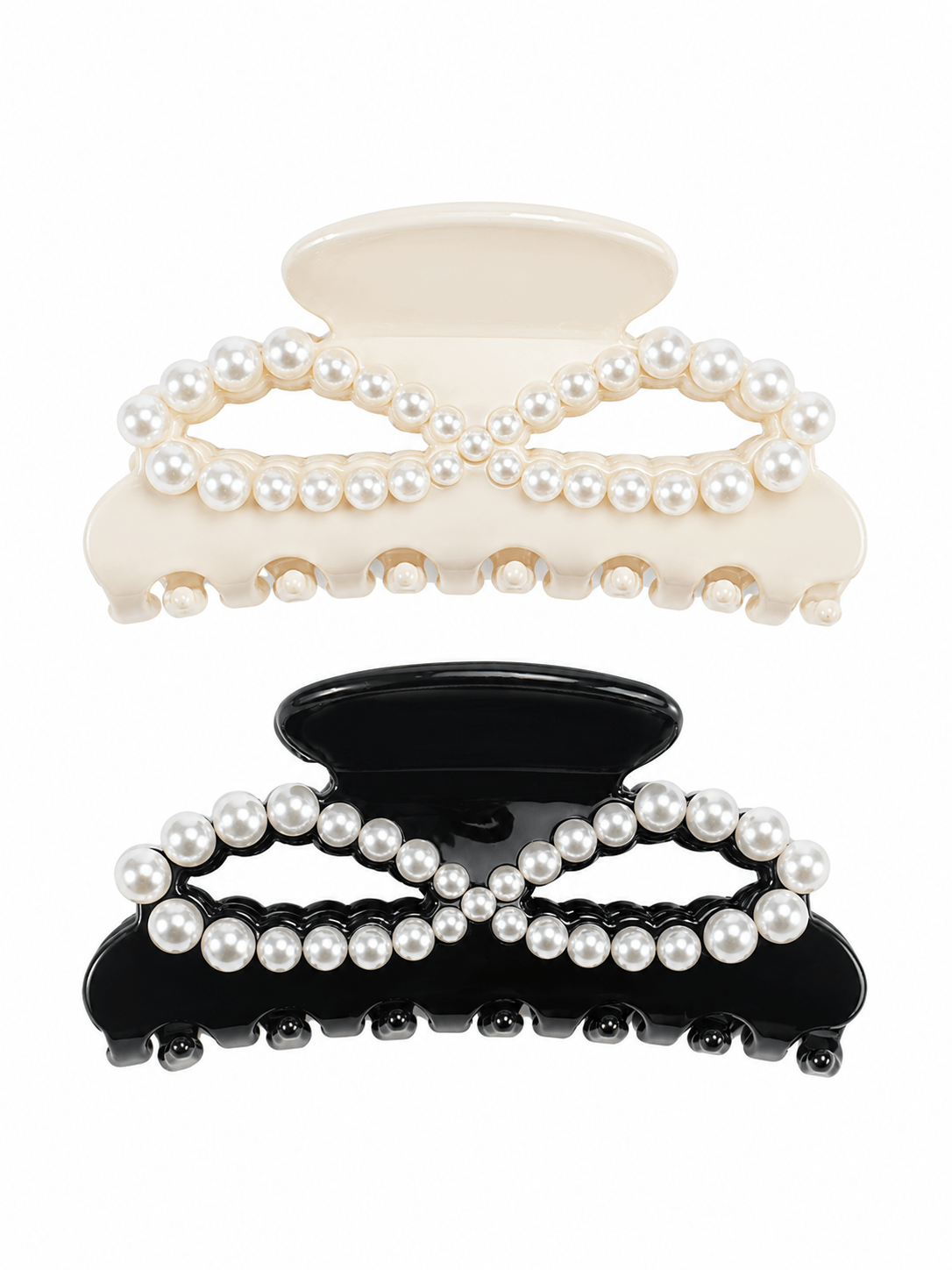 Pearl Bow Acetate Hair Claw Clip – Elegant Oversized Hair Clip