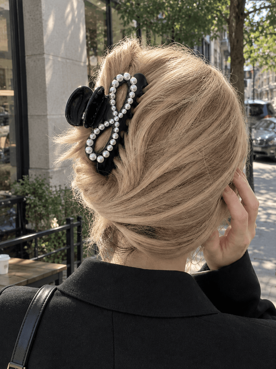 Pearl Bow Acetate Hair Claw Clip – Elegant Oversized Hair Clip