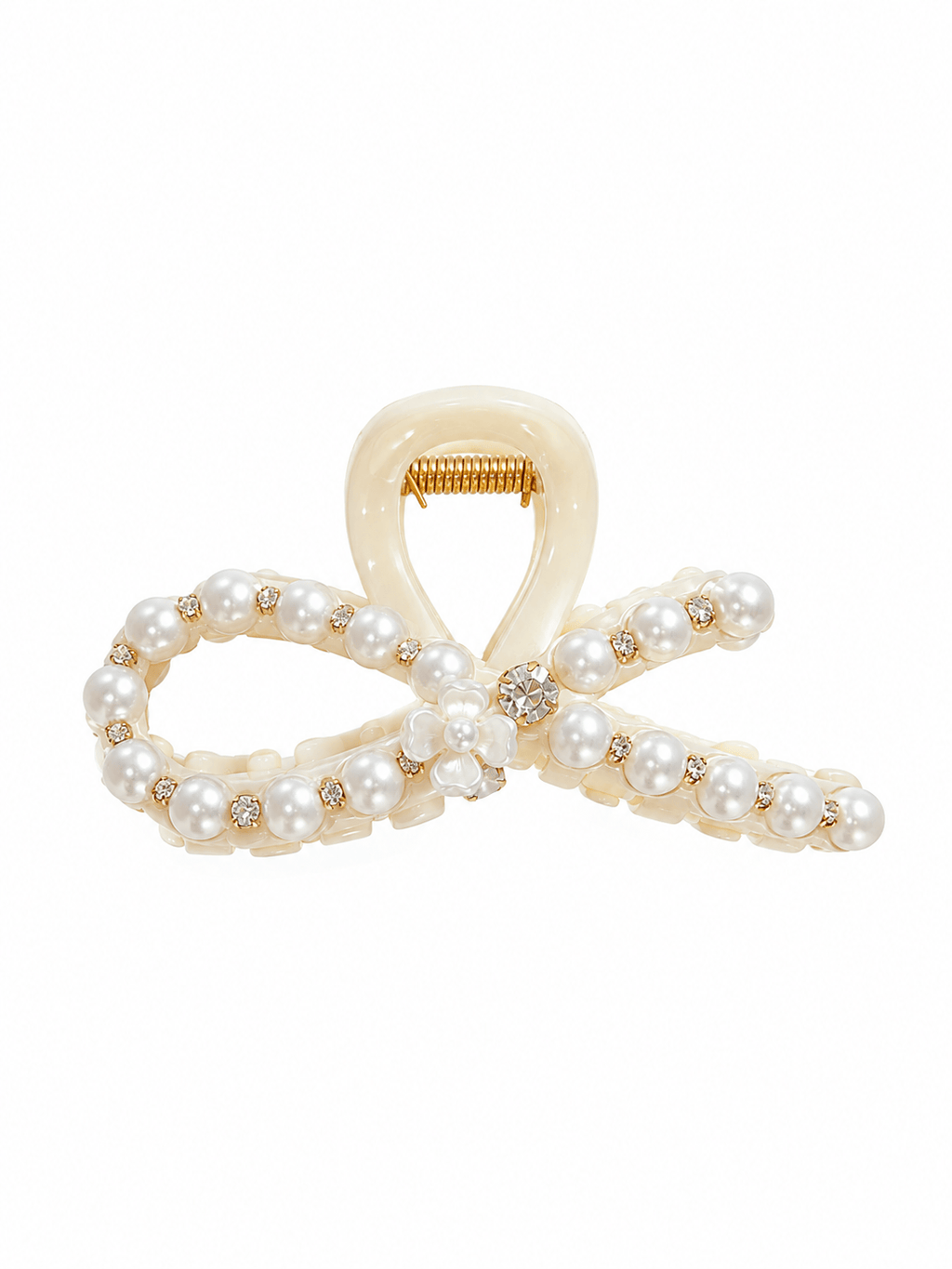 Pearl Bow Acrylic Hair Claw Clip – Large Elegant Hair Clip