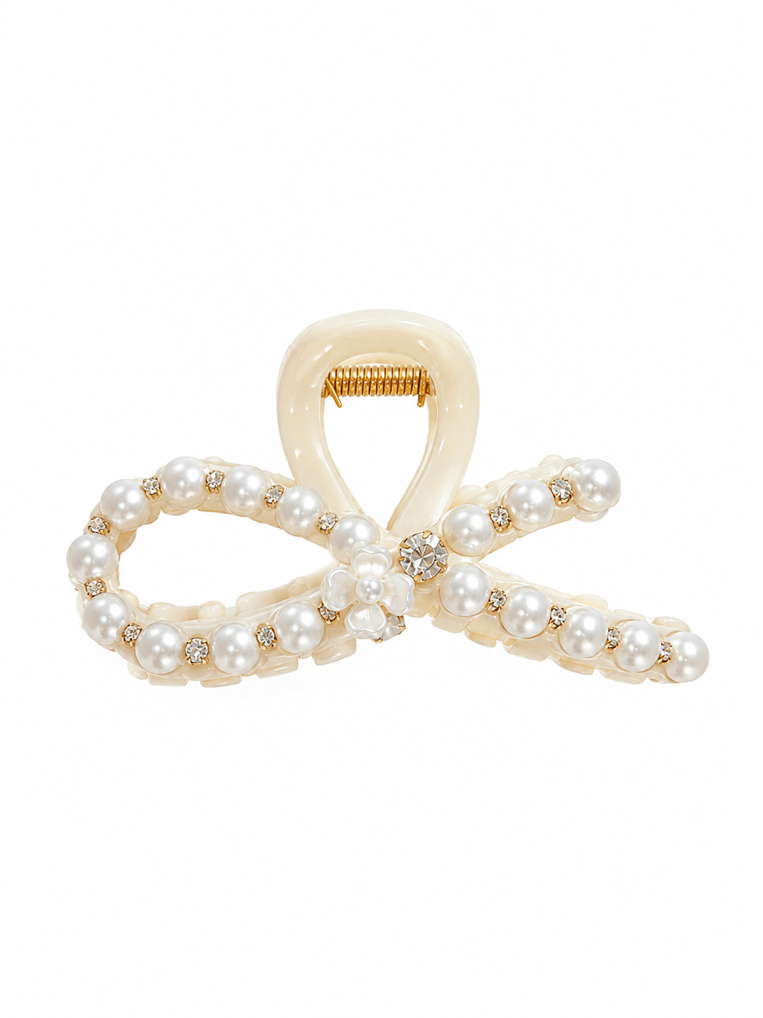 Pearl Bow Acrylic Hair Claw Clip – Large Elegant Hair Clip