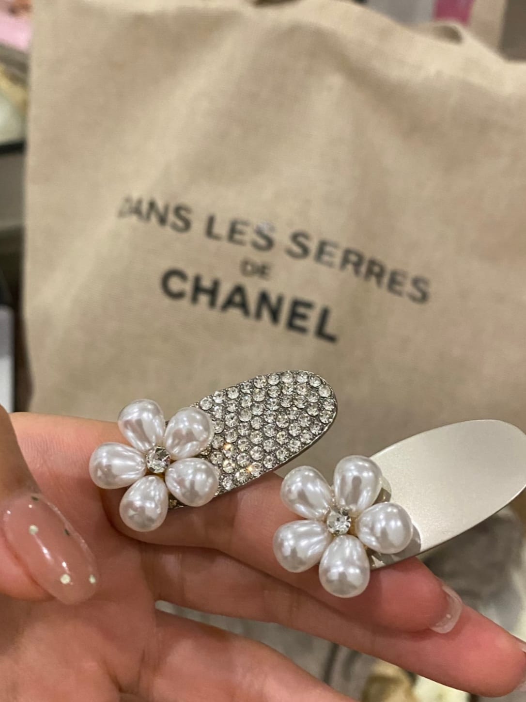 Pearl Flower Rhinestone Alligator Hair Clips – 2-Piece Hair Clip Set