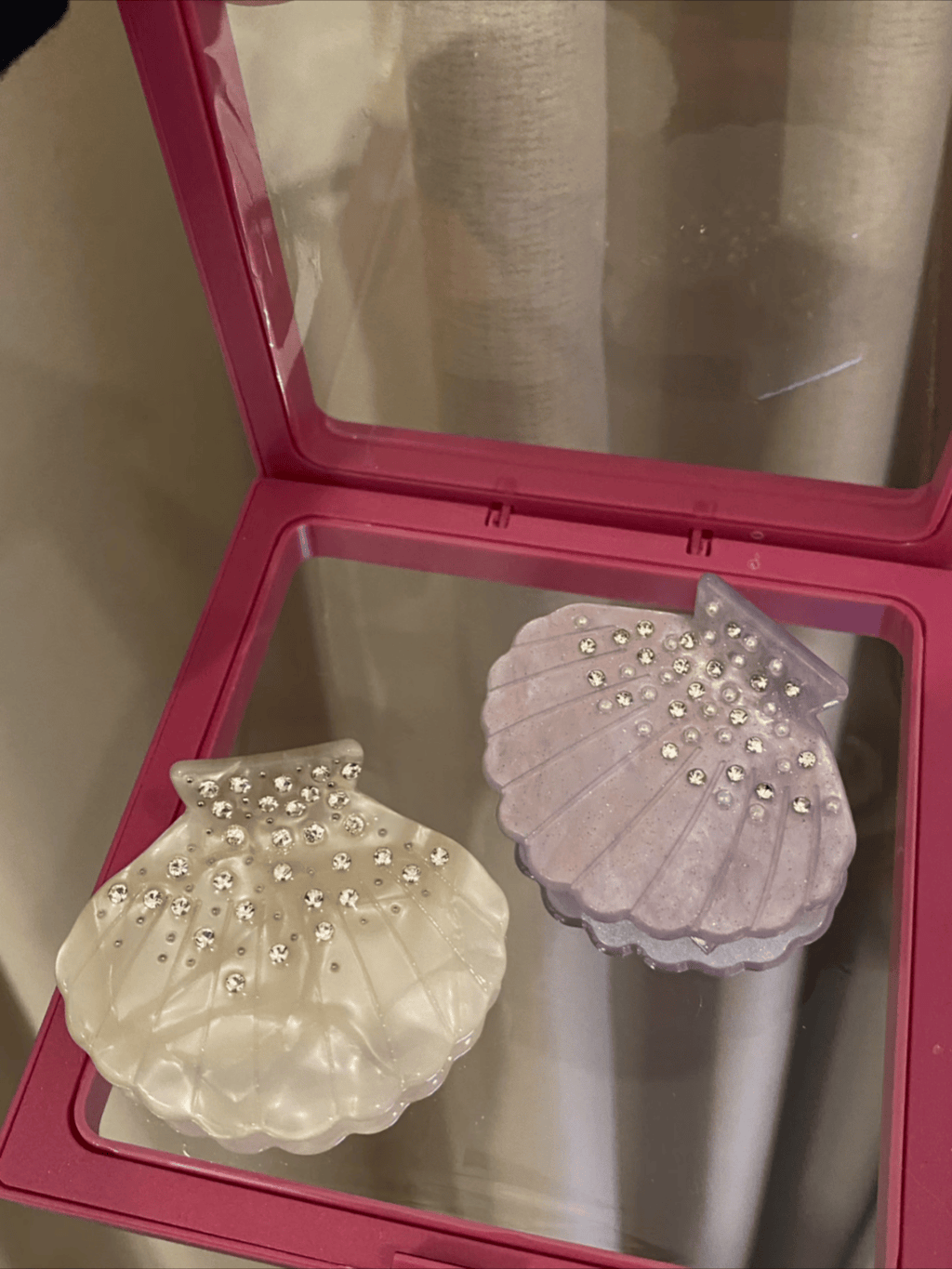 Pearl Shell Rhinestone Claw Clips | 2-Piece Hair Clip Set