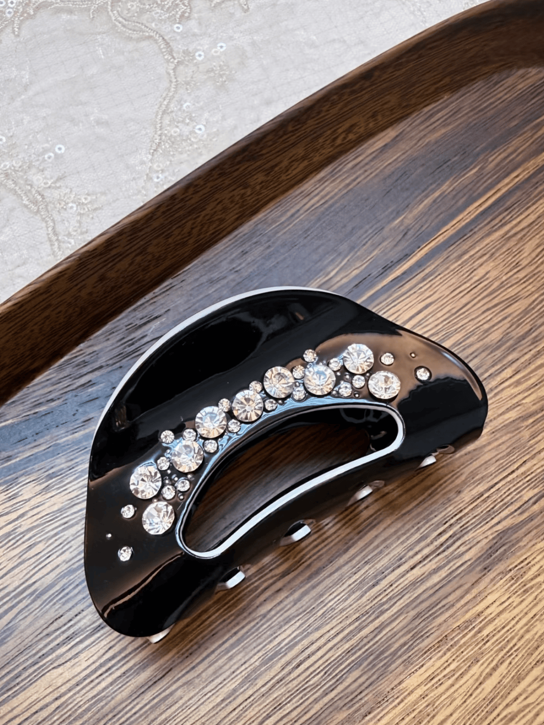Rhinestone Acetate Hair Claw Clip | Cream-Inspired Elegant Hair Accessory