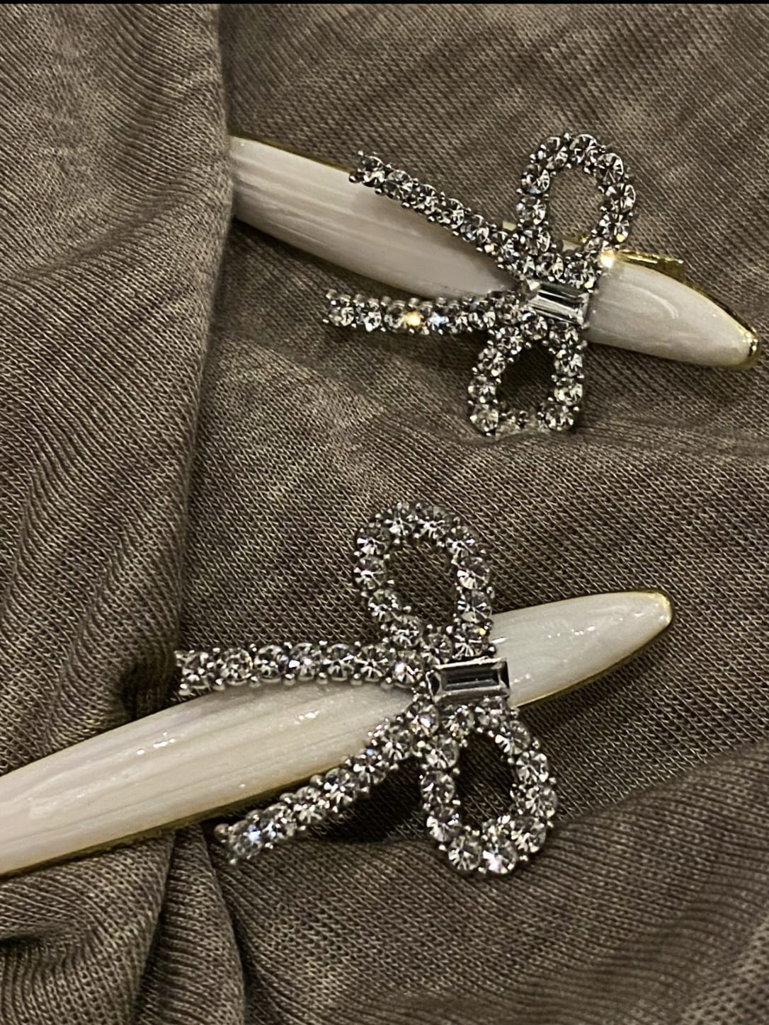 Rhinestone Bow Hair Clip | Pearl Acetate Barrette for Women