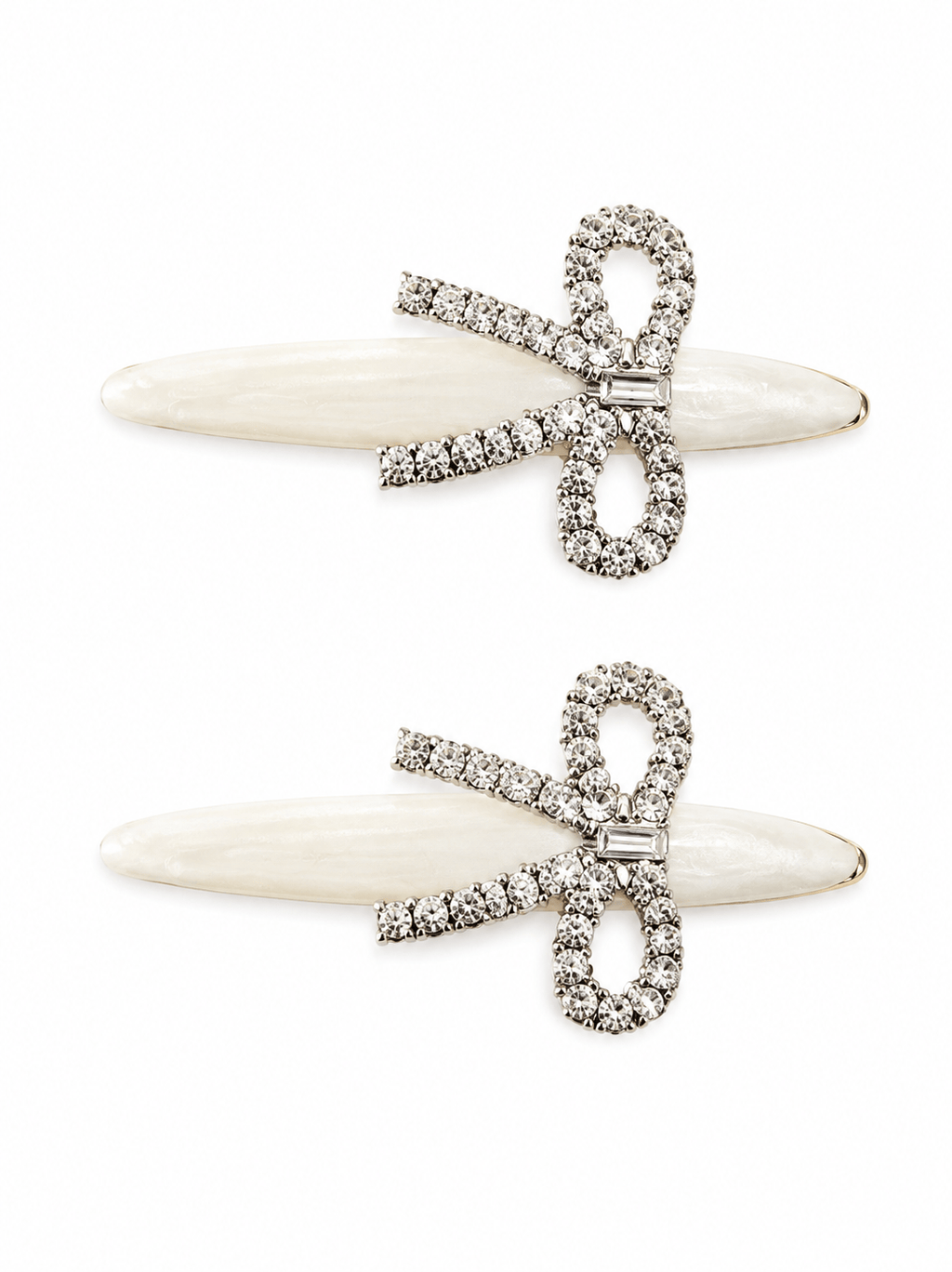 Rhinestone Bow Hair Clip | Pearl Acetate Barrette for Women