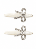 Rhinestone Bow Hair Clip | Pearl Acetate Barrette for Women