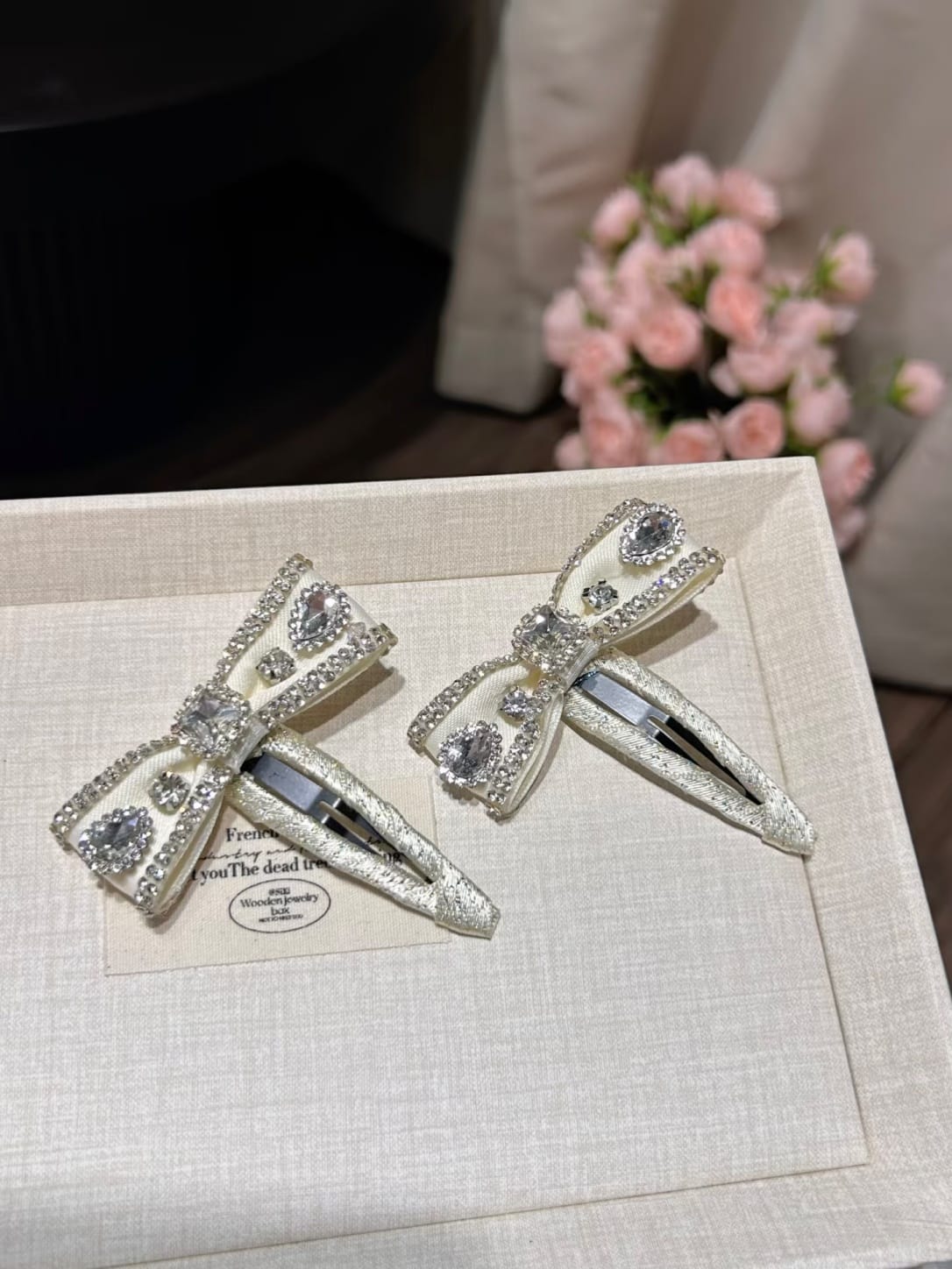 Rhinestone Bow Hair Clips for Women | Mixed-Crystal Elegant Barrettes, 2-Piece Set