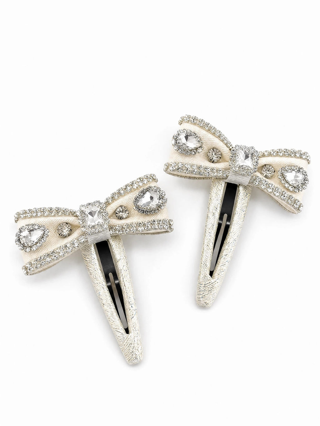 Rhinestone Bow Hair Clips for Women | Mixed-Crystal Elegant Barrettes, 2-Piece Set