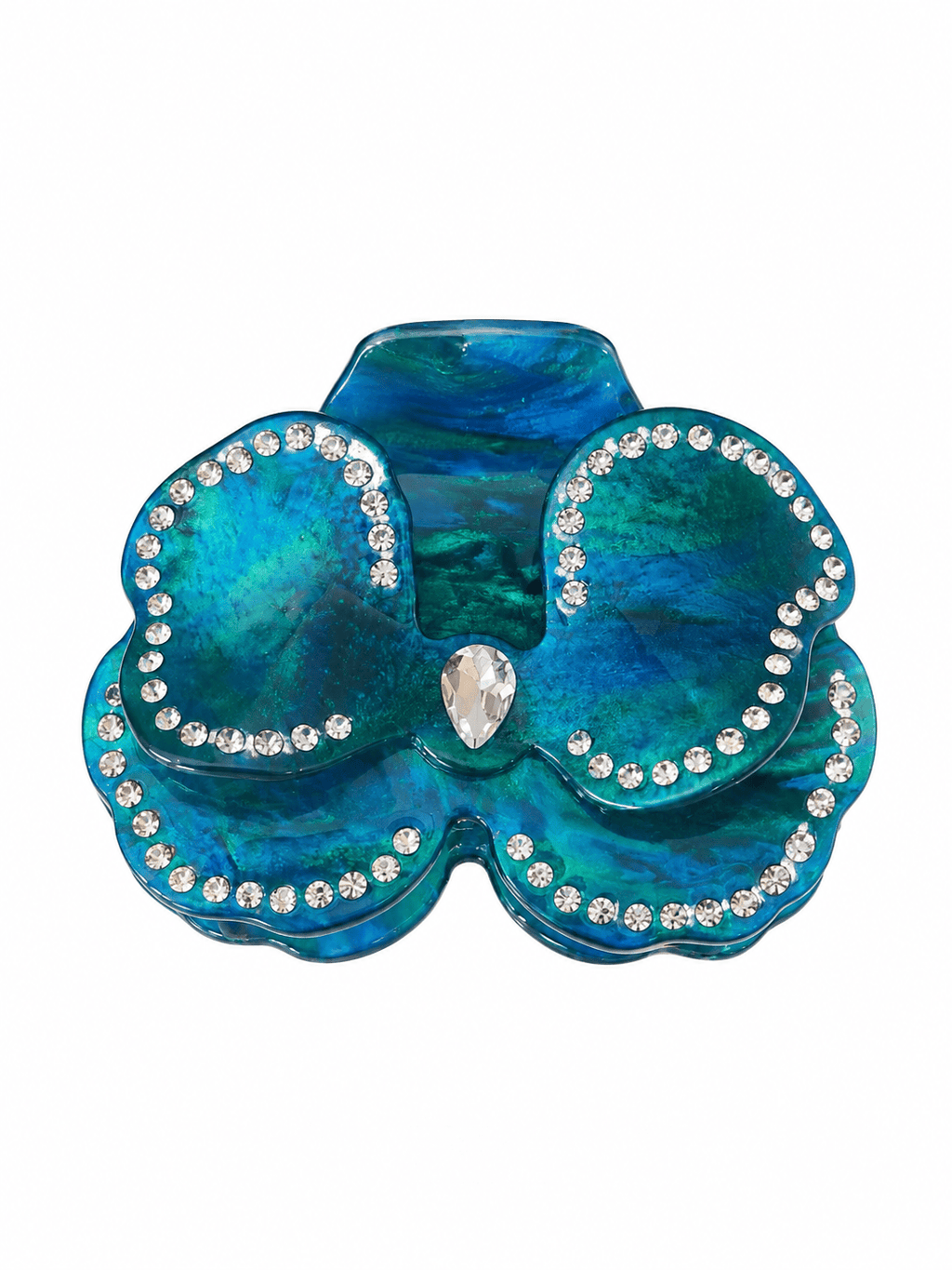 Rhinestone Flower Hair Claw Clip – Elegant Acetate Floral Hair Accessory