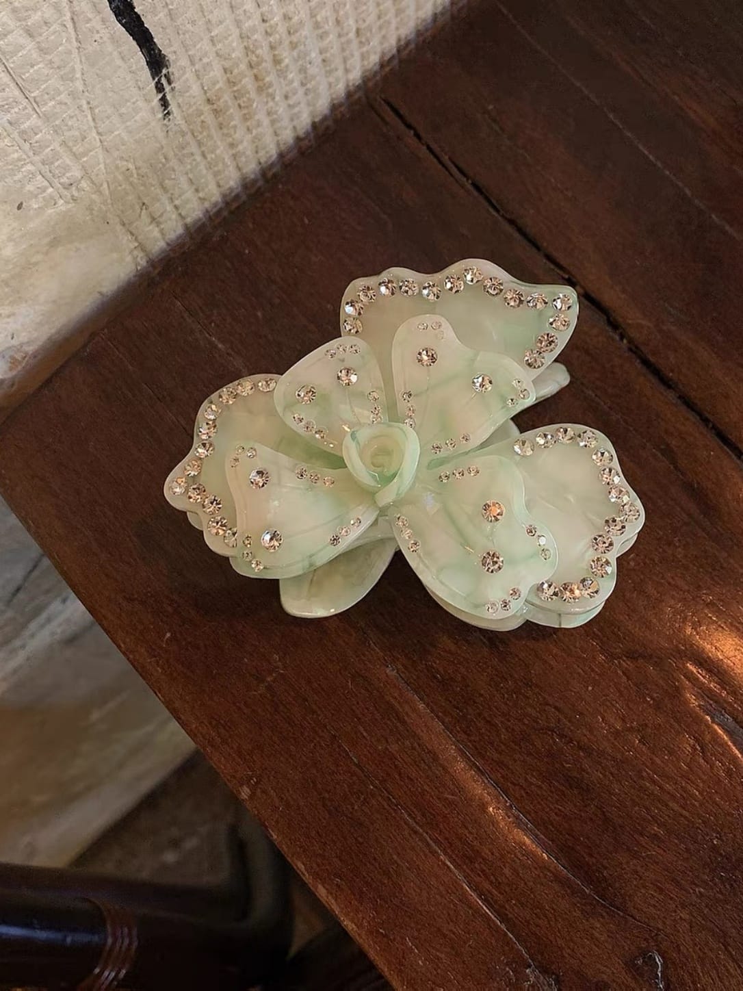 Rhinestone Flower Hair Claw Clip | Romantic 3D Floral Hair Accessory