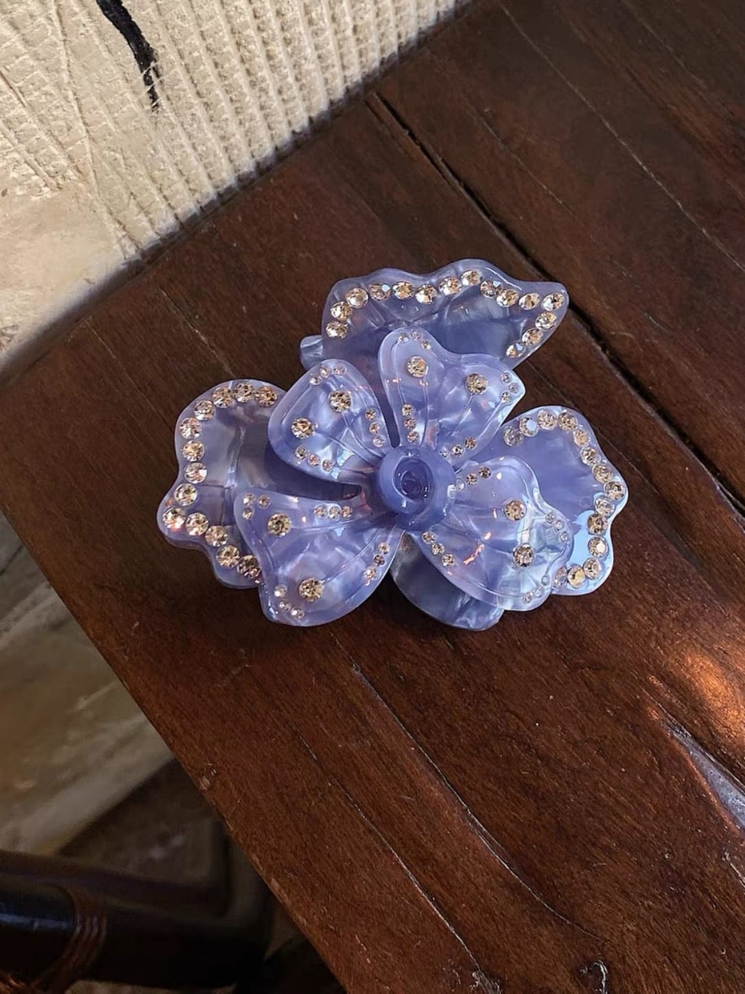 Rhinestone Flower Hair Claw Clip | Romantic 3D Floral Hair Accessory