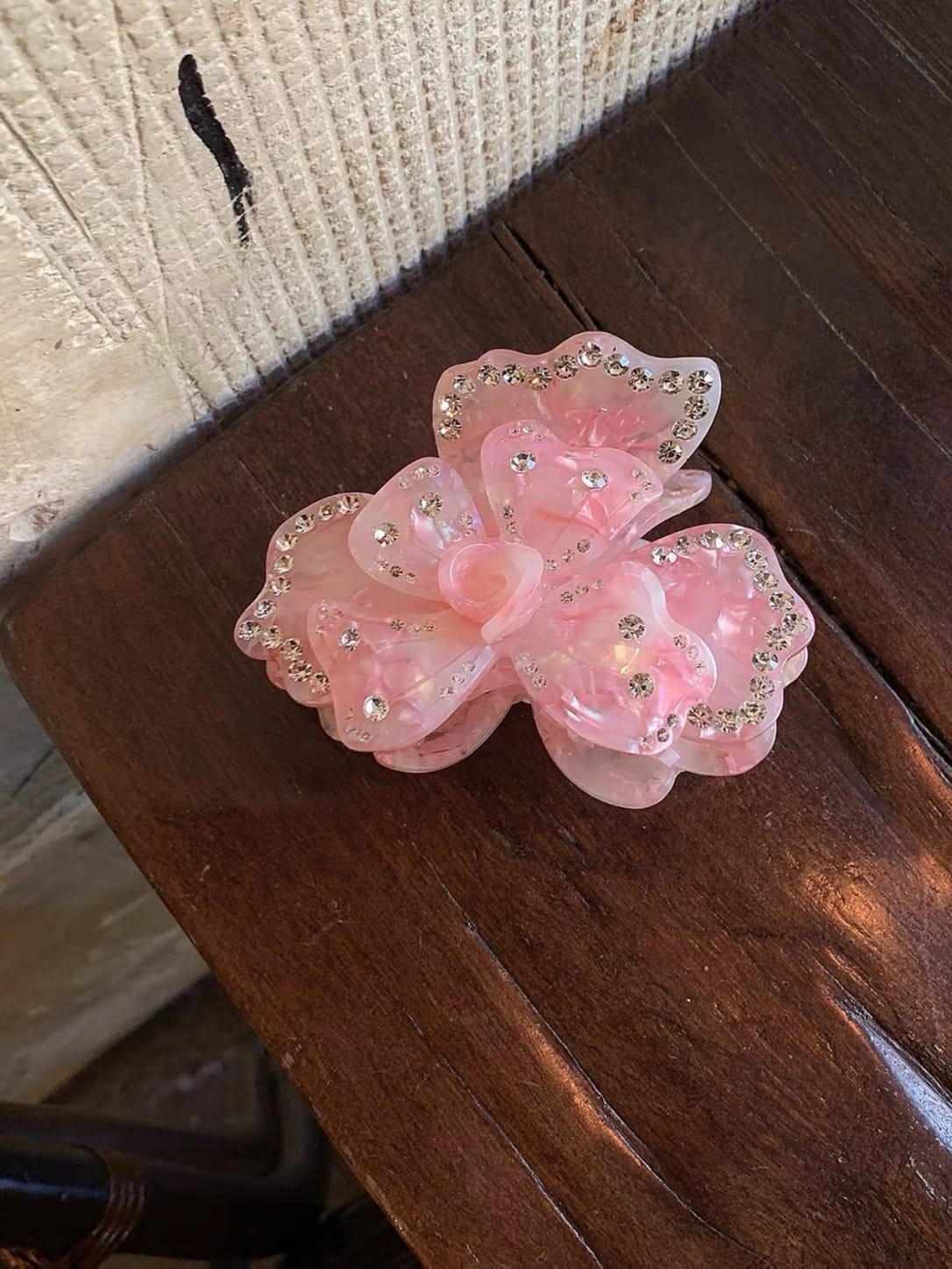 Rhinestone Flower Hair Claw Clip | Romantic 3D Floral Hair Accessory