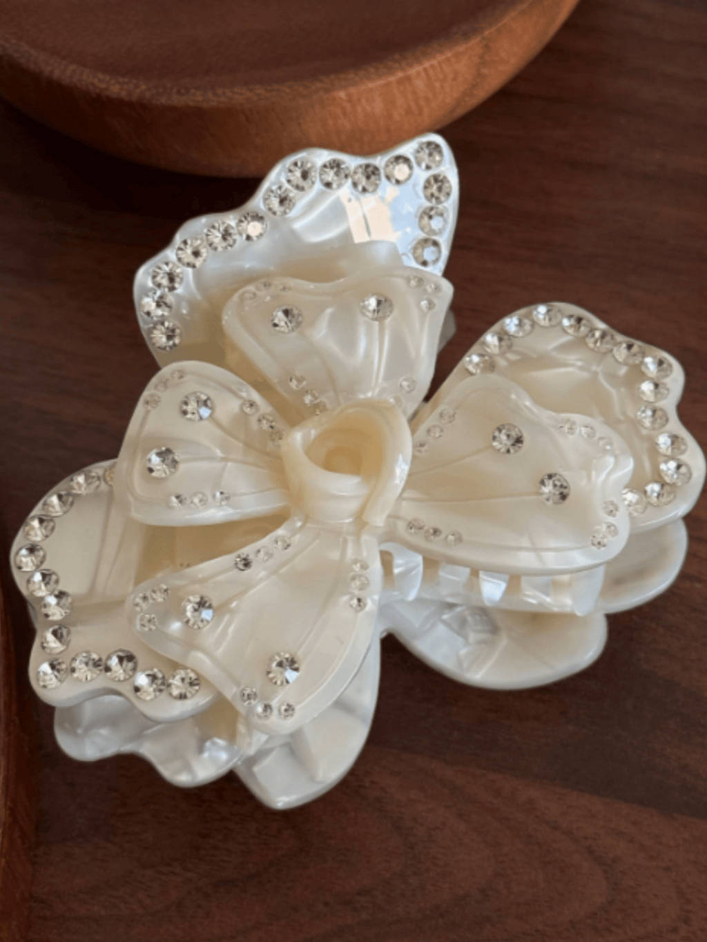 Rhinestone Flower Hair Claw Clip | Romantic 3D Floral Hair Accessory