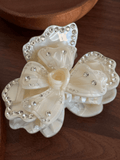 Rhinestone Flower Hair Claw Clip | Romantic 3D Floral Hair Accessory