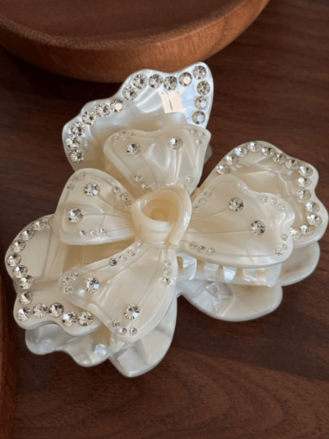 Rhinestone Flower Hair Claw Clip | Romantic 3D Floral Hair Accessory