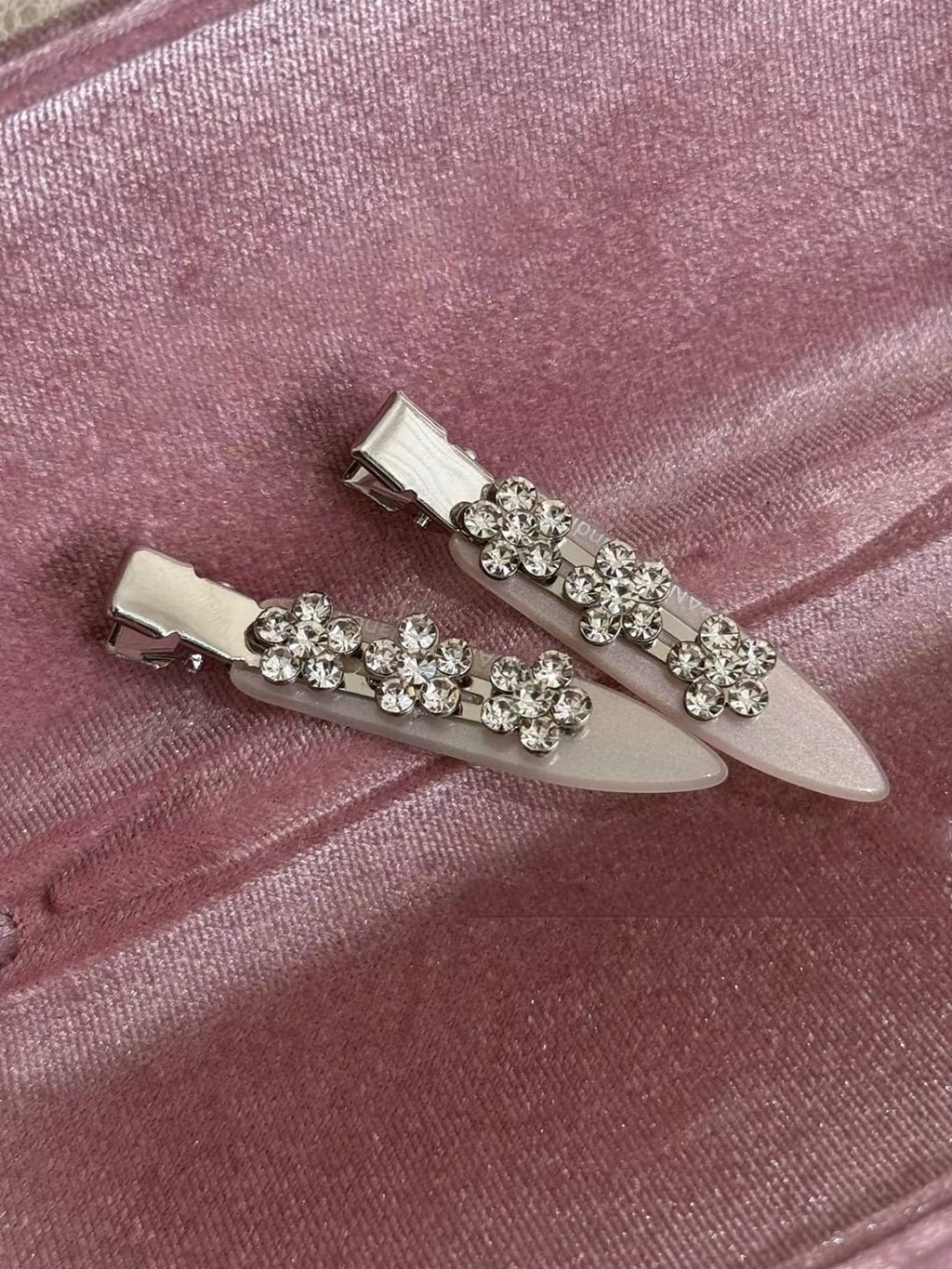 Rhinestone Flower No-Crease Hair Clips | 2-Piece Set