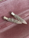 Rhinestone Flower No-Crease Hair Clips | 2-Piece Set