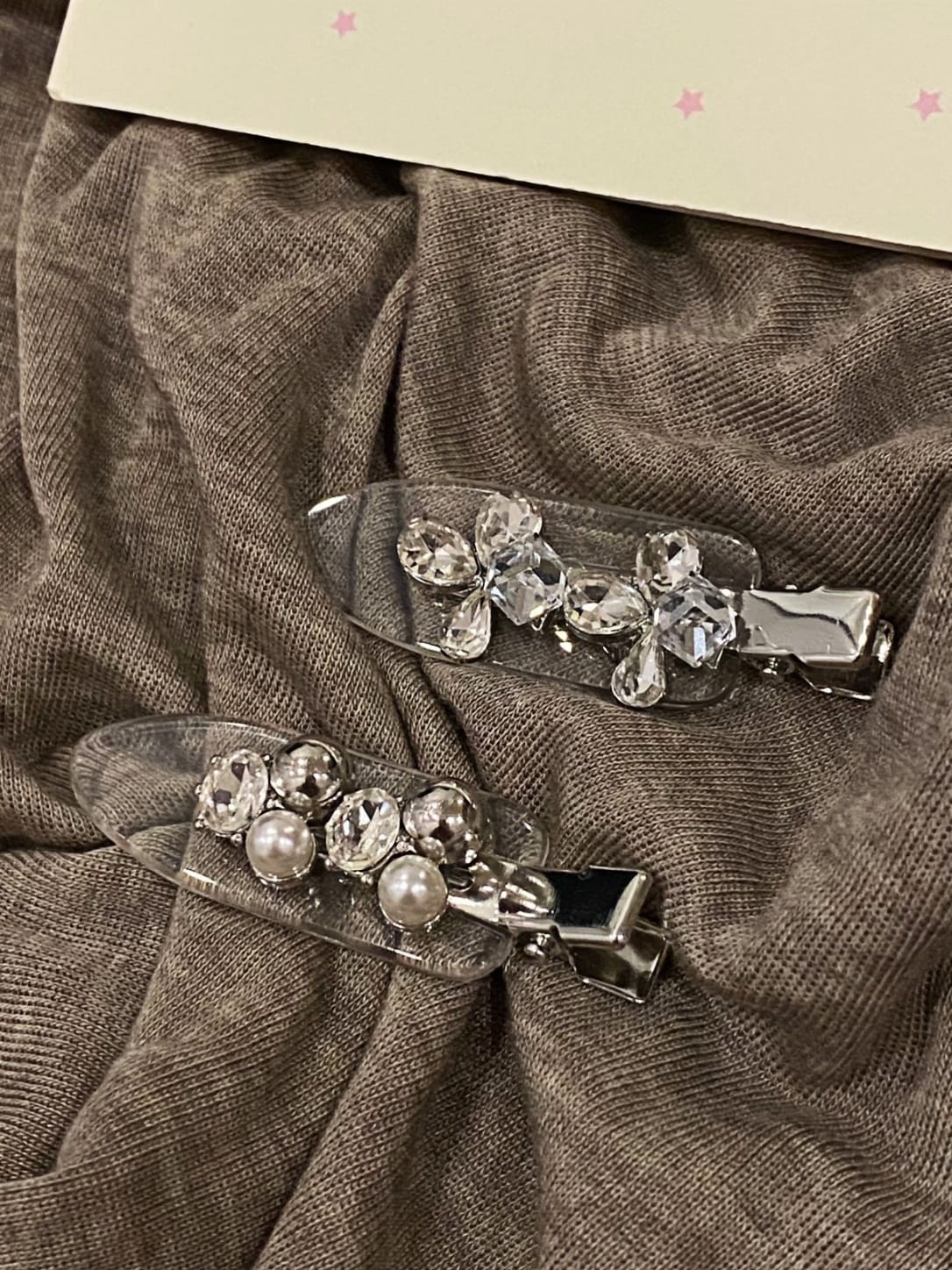 Rhinestone Pearl Invisible Hair Clips – 2-Piece No-Crease Set