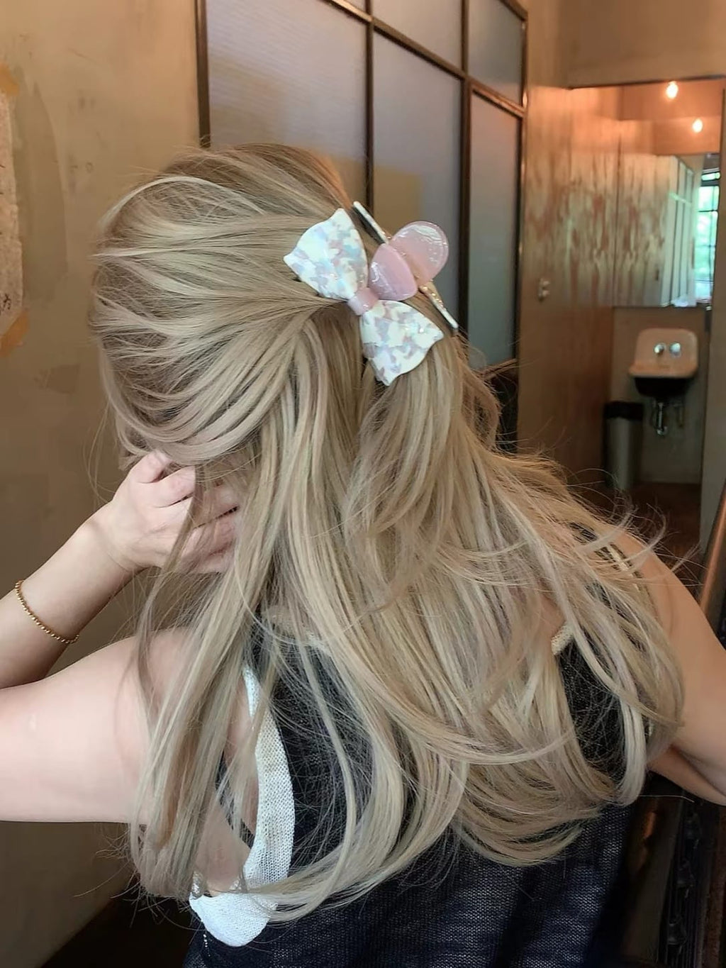 Romantic Acetate Bow Hair Claw Clip | Elegant Textured Hair Accessory