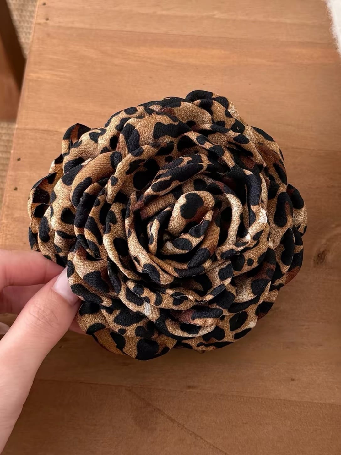 Romantic Rose Flower Claw Clip – Handmade Fabric Hair Clip