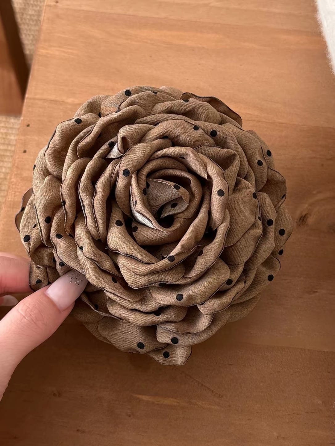 Romantic Rose Flower Claw Clip – Handmade Fabric Hair Clip