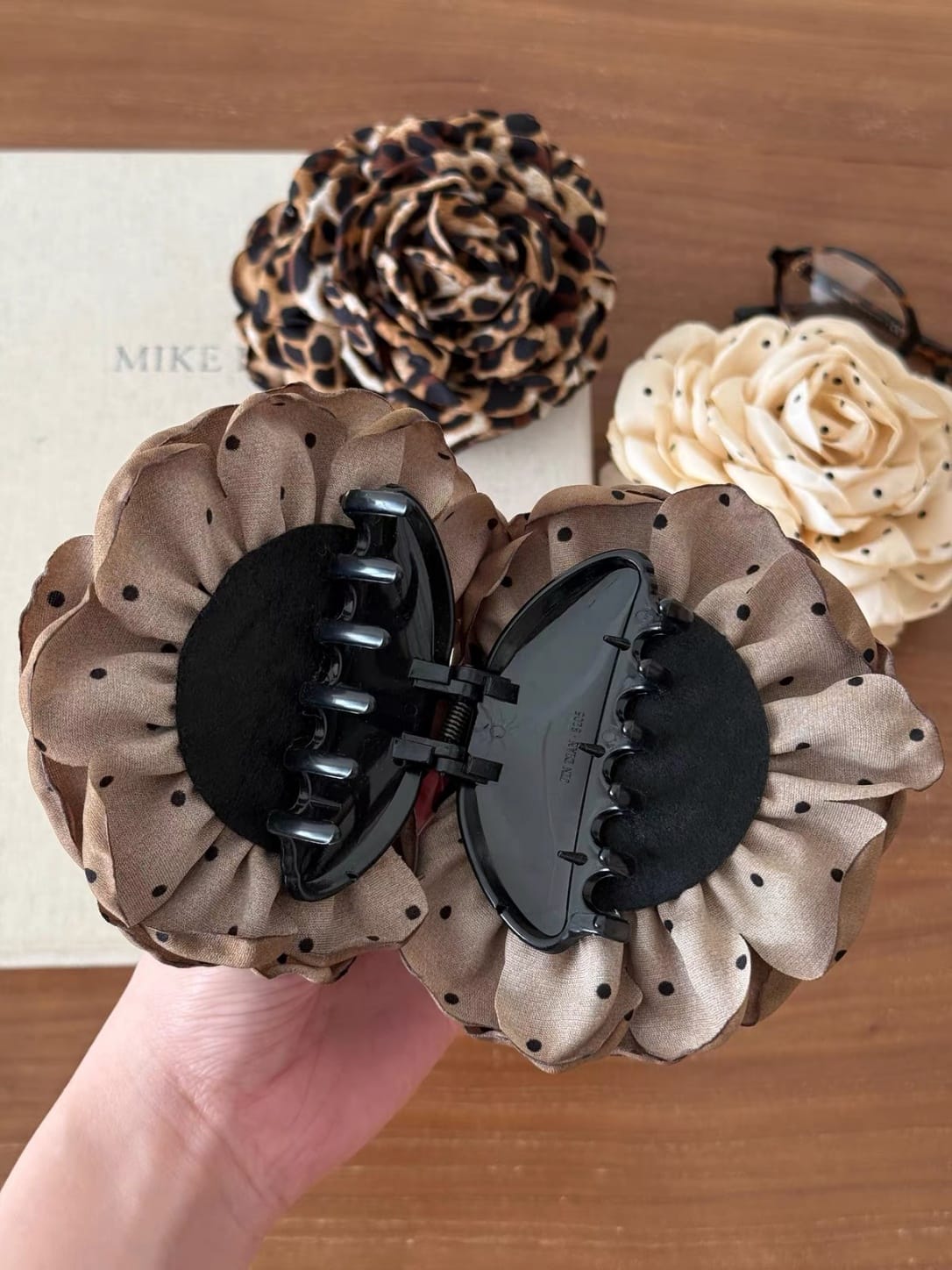 Romantic Rose Flower Claw Clip – Handmade Fabric Hair Clip