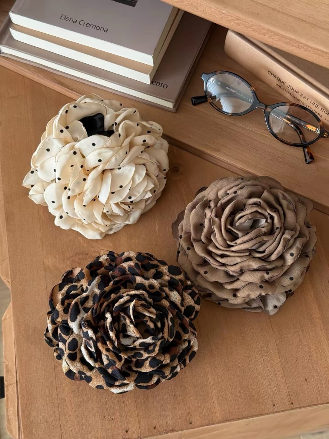 Romantic Rose Flower Claw Clip – Handmade Fabric Hair Clip