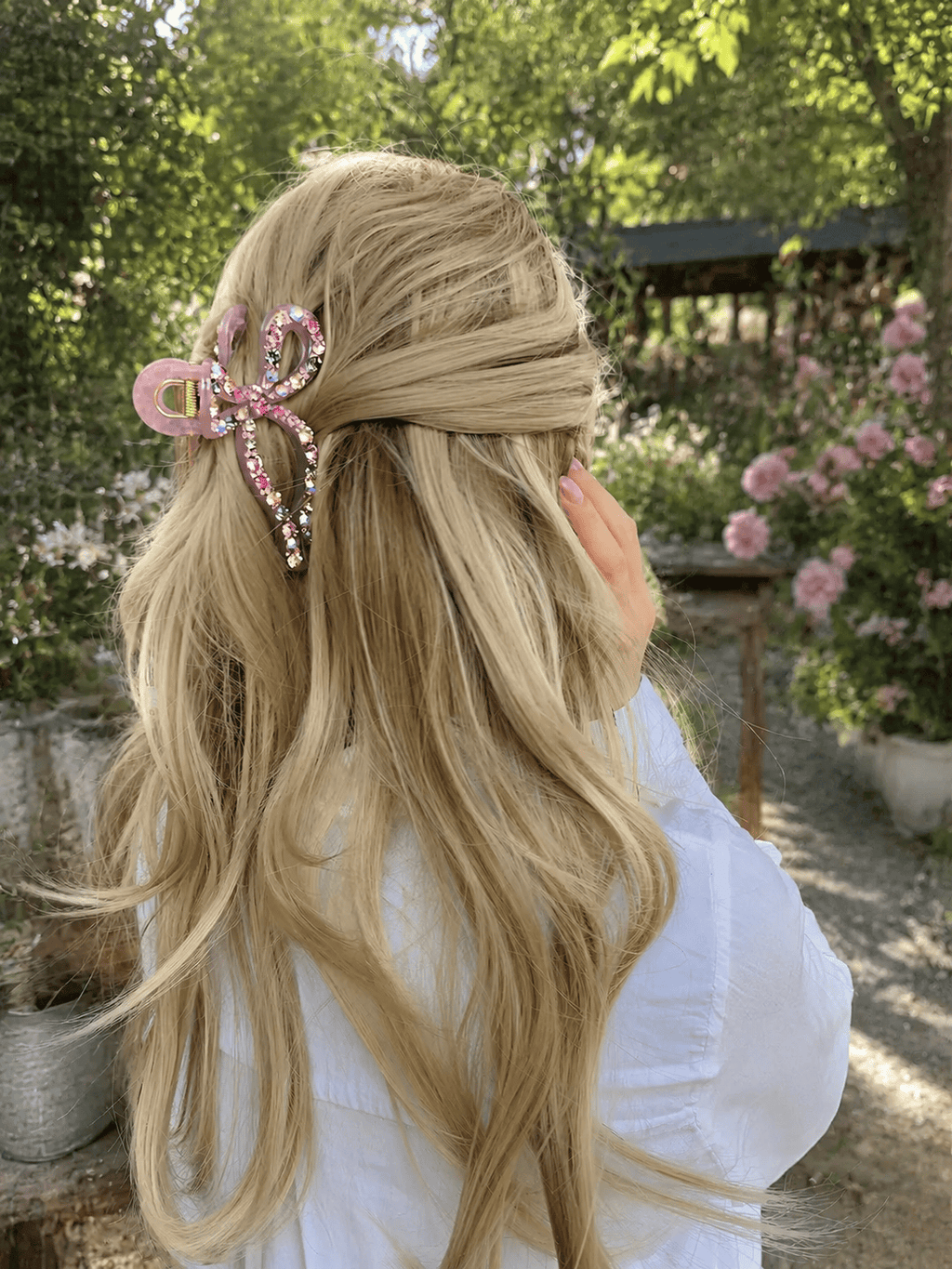 Sparkling Jelly Crystal Bow Claw Clip | Czech Rhinestone Hair Clip
