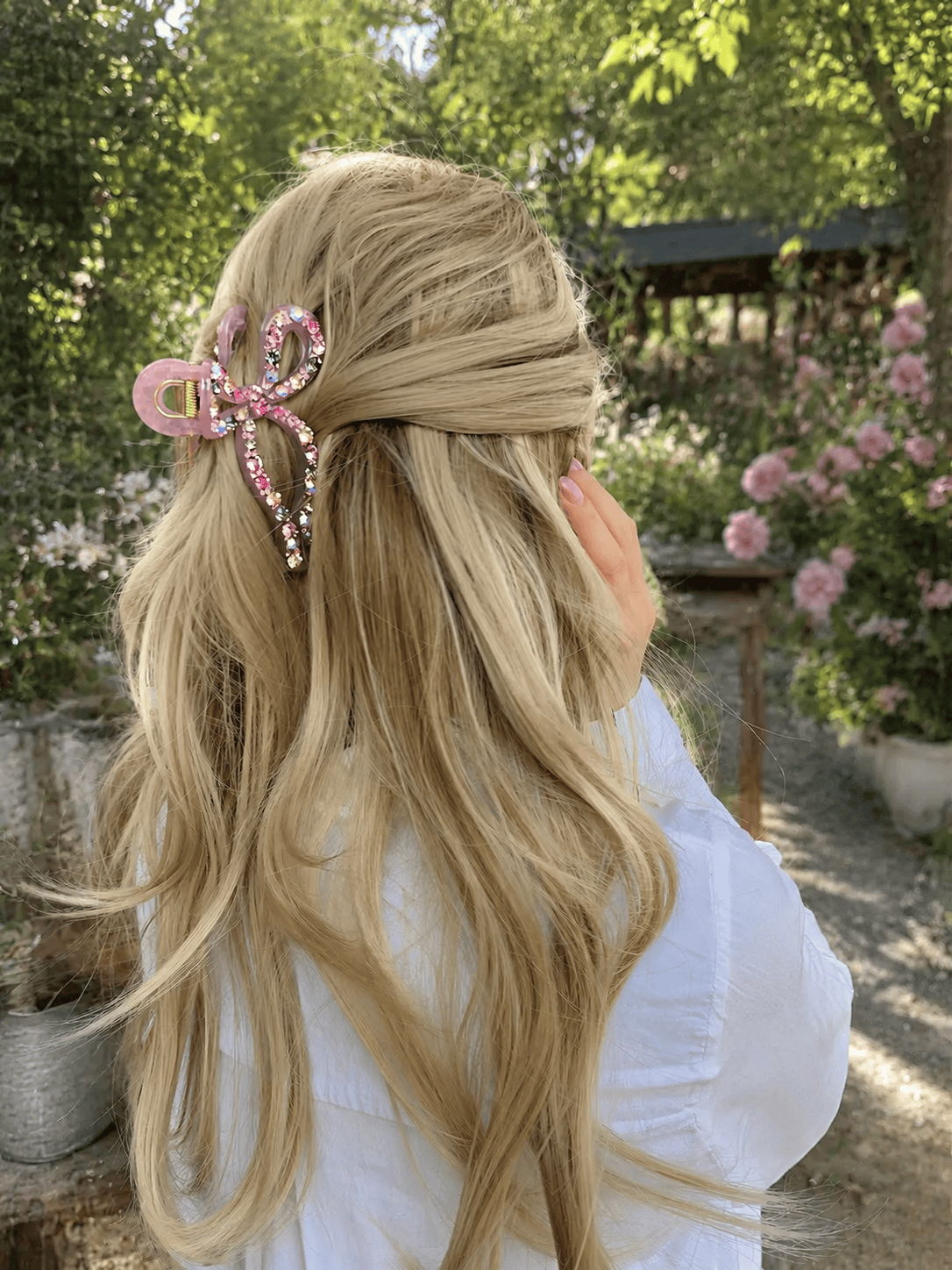 Sparkling Jelly Crystal Bow Claw Clip | Czech Rhinestone Hair Clip