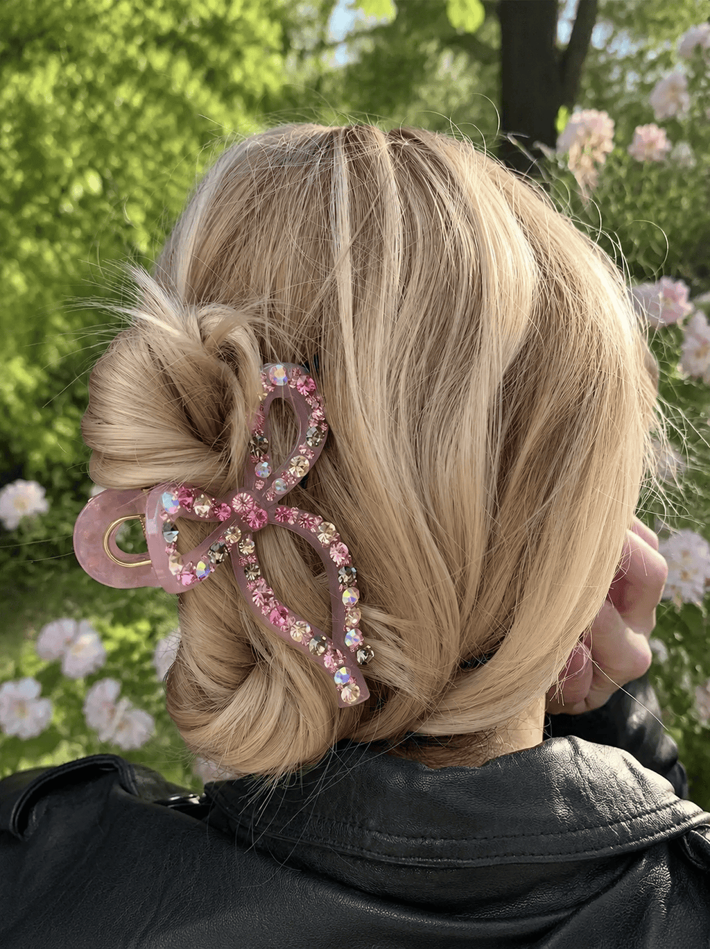 Sparkling Jelly Crystal Bow Claw Clip | Czech Rhinestone Hair Clip