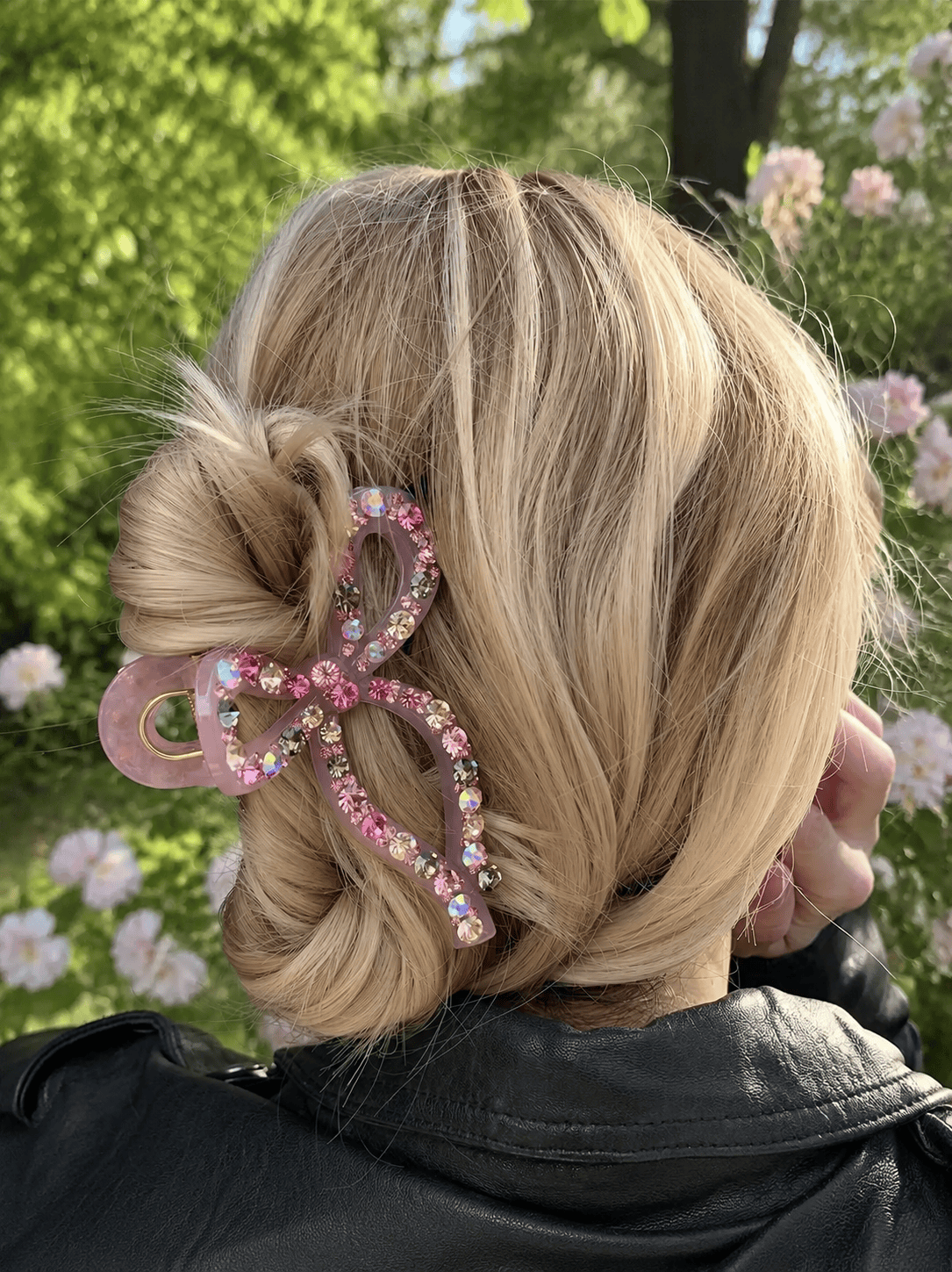 Sparkling Jelly Crystal Bow Claw Clip | Czech Rhinestone Hair Clip