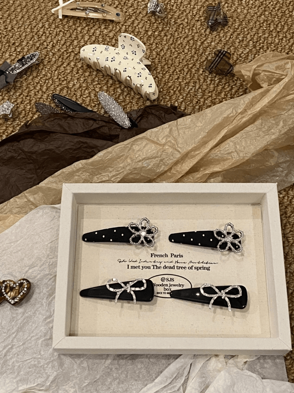 Sparkling Rhinestone Bow Hair Clips | 2-Piece Set