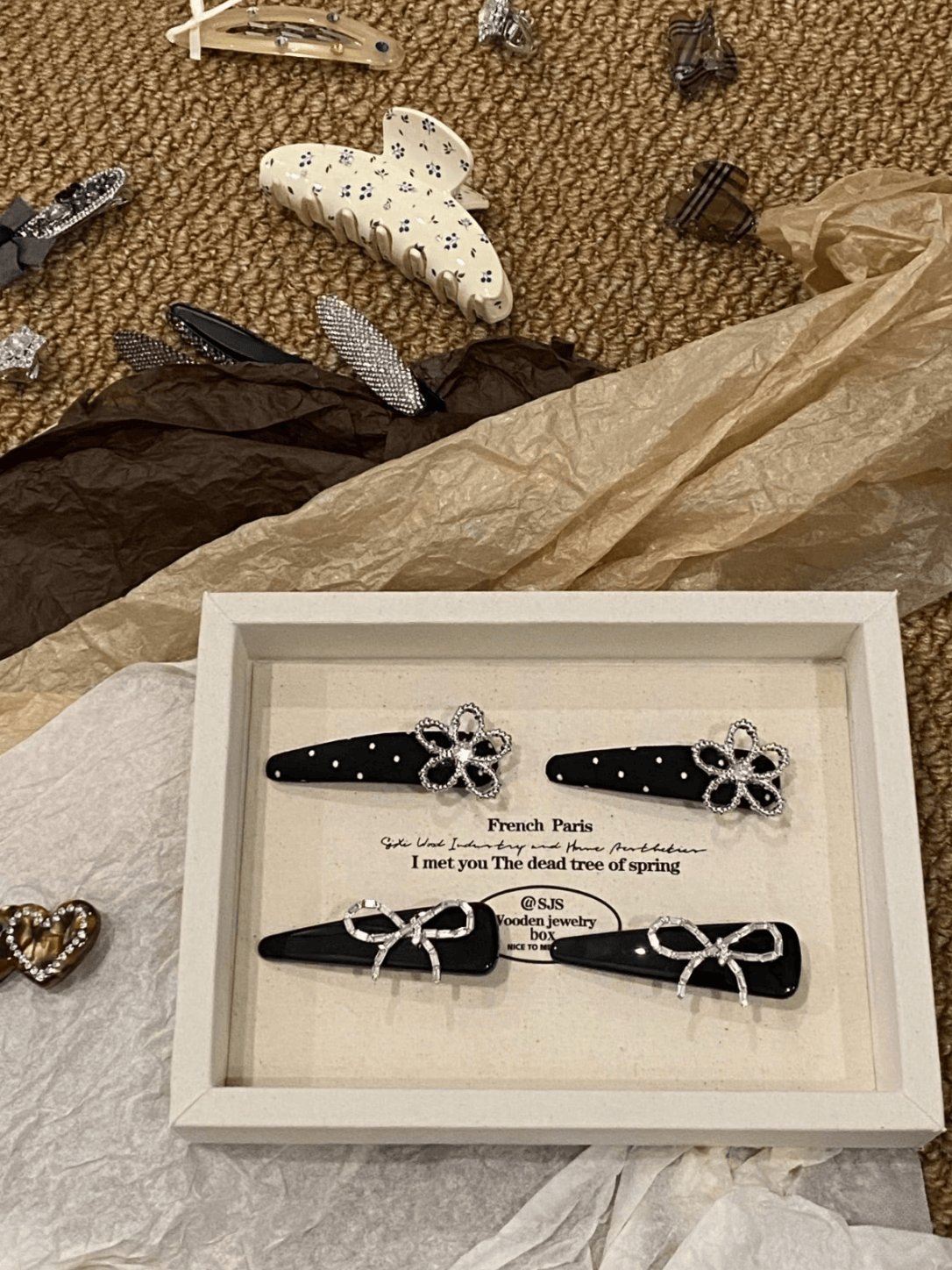 Sparkling Rhinestone Bow Hair Clips | 2-Piece Set