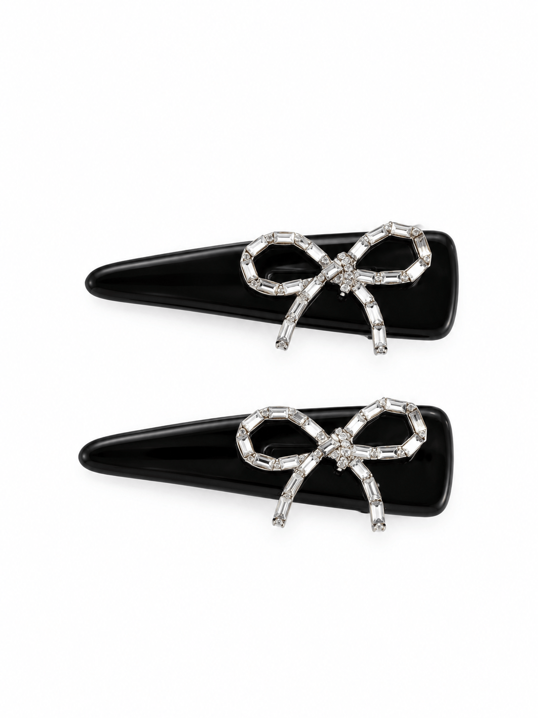 Sparkling Rhinestone Bow Hair Clips | 2-Piece Set