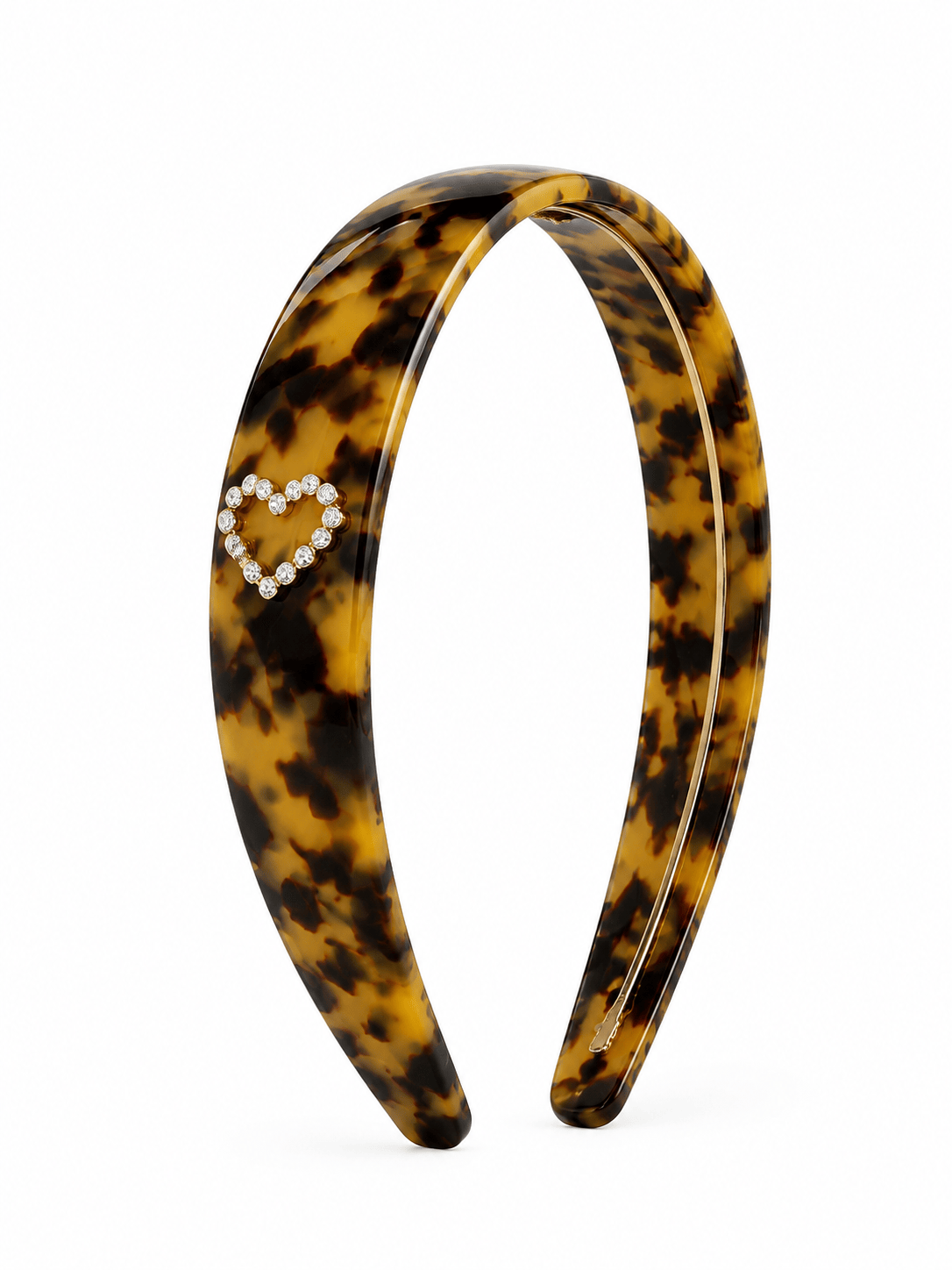 Sparkling Rhinestone Heart Acetate Headband | Vintage Luxury Hair Accessory
