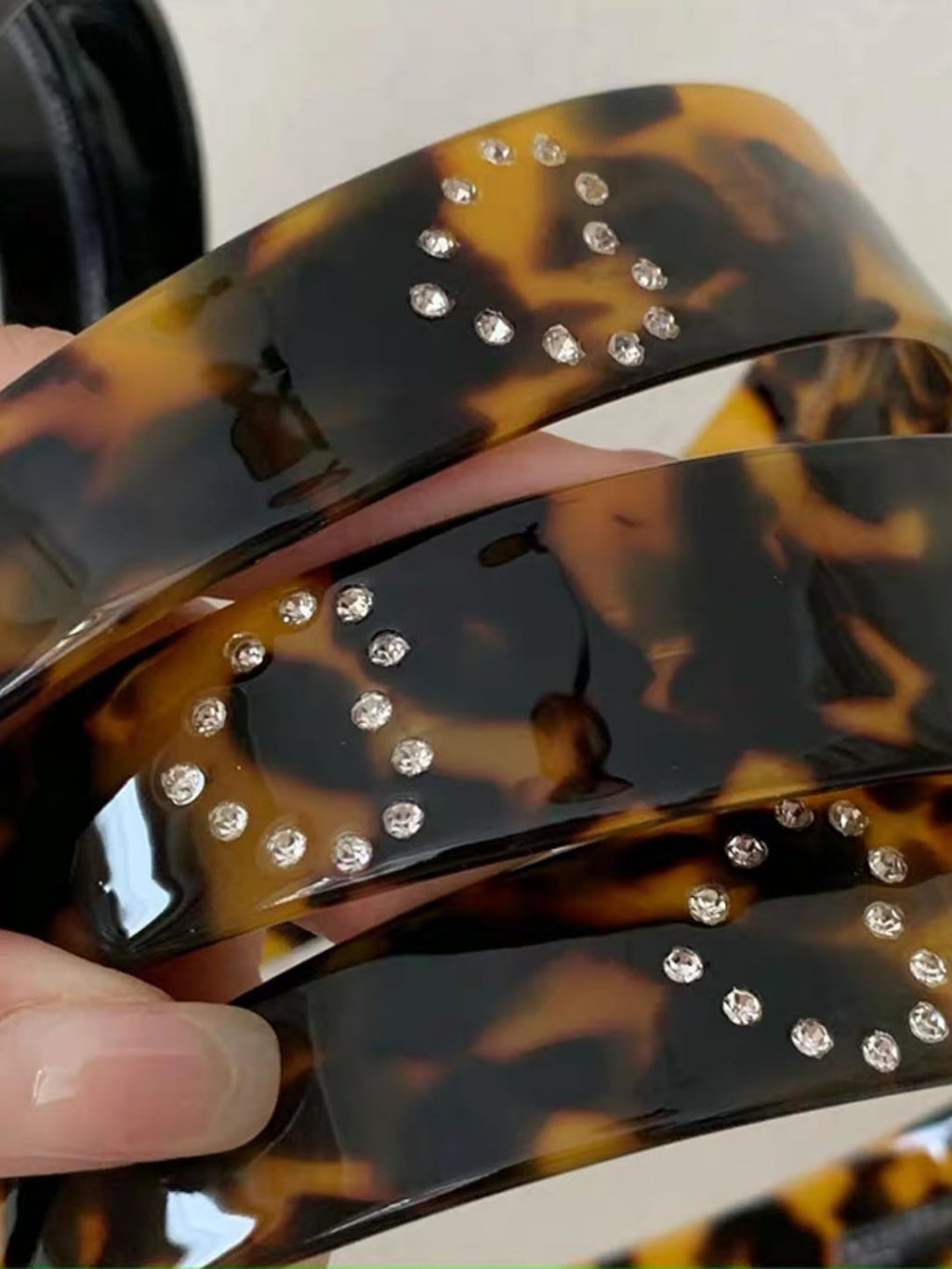 Sparkling Rhinestone Heart Acetate Headband | Vintage Luxury Hair Accessory