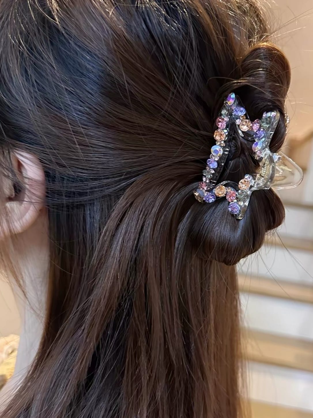 Sparkling Star Rhinestone Hair Claw Clip – Aurora PC Hair Clip