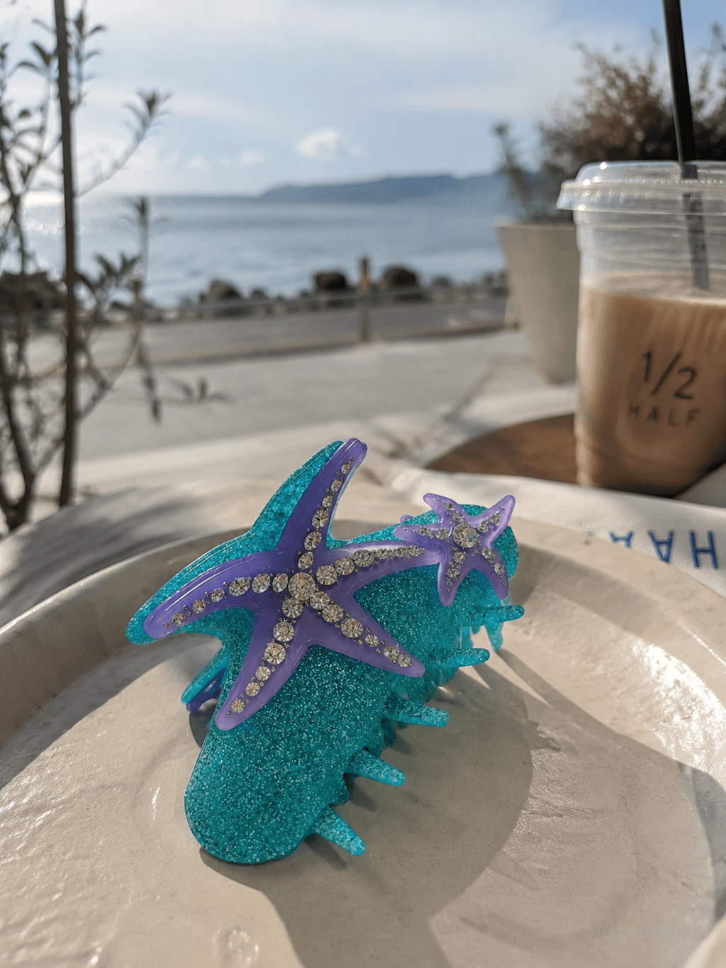 Starfish Rhinestone Acrylic Hair Claw Clip | Ocean Hair Accessory