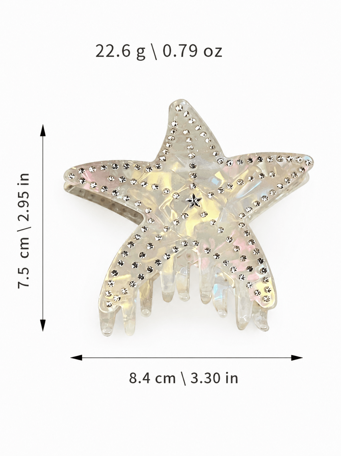Starfish Rhinestone Hair Claw Clip | Ocean PVC Hair Accessory